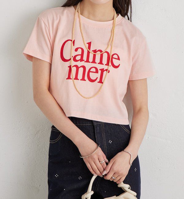  「【4色展開/短丈で使いやすい◎】カラーロゴチビTシャツ」|Tシャツ・カットソー|ピンク