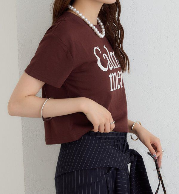  「【4色展開/短丈で使いやすい◎】カラーロゴチビTシャツ」|Tシャツ・カットソー|