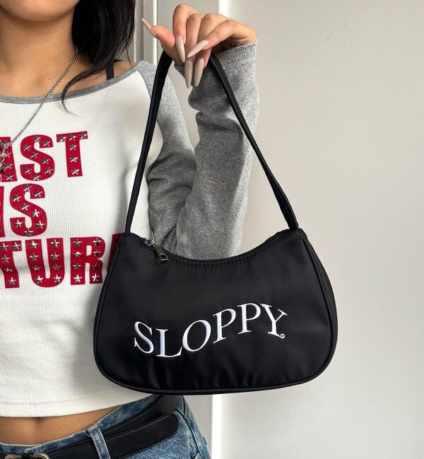  「SLOPPY ロゴショルダーバッグ（無地/カモ/デニム/レオ/ドット）」|ショルダー・メッセンジャー|ブラック