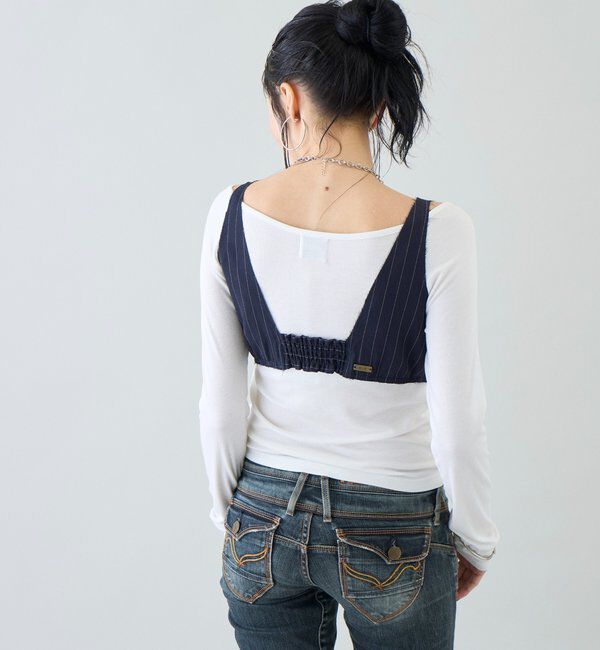  「【SixM 】 Stripe Bustier」|シャツ・ブラウス|