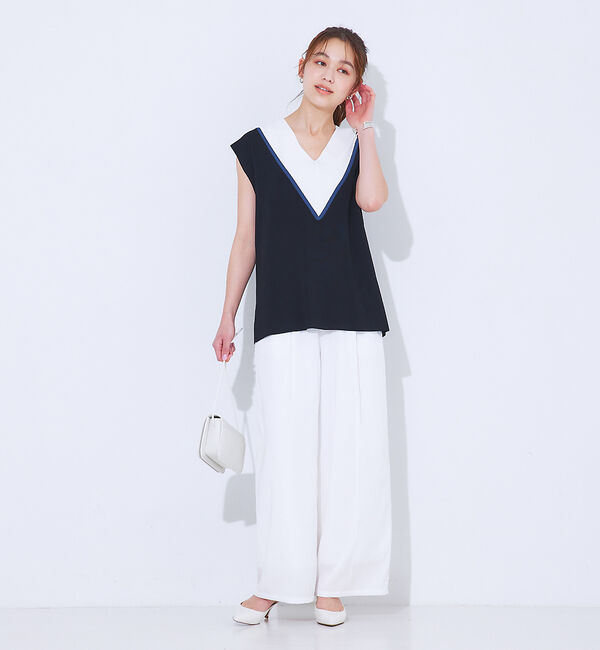 Rouge vif「Ｖネックニットベスト」|ベスト・ジレ|