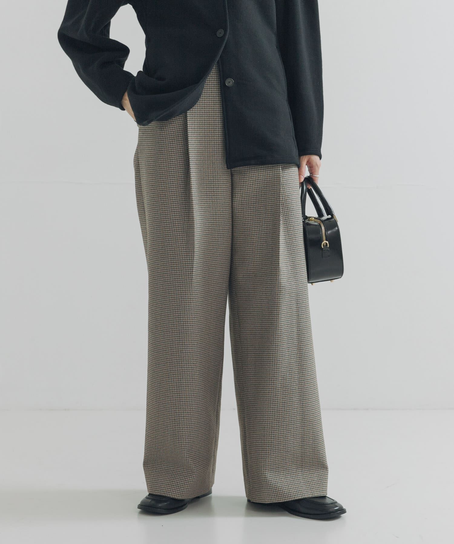 URBAN RESEARCH「ウールブレンドチェックワイドパンツ」|その他|グレー系その他