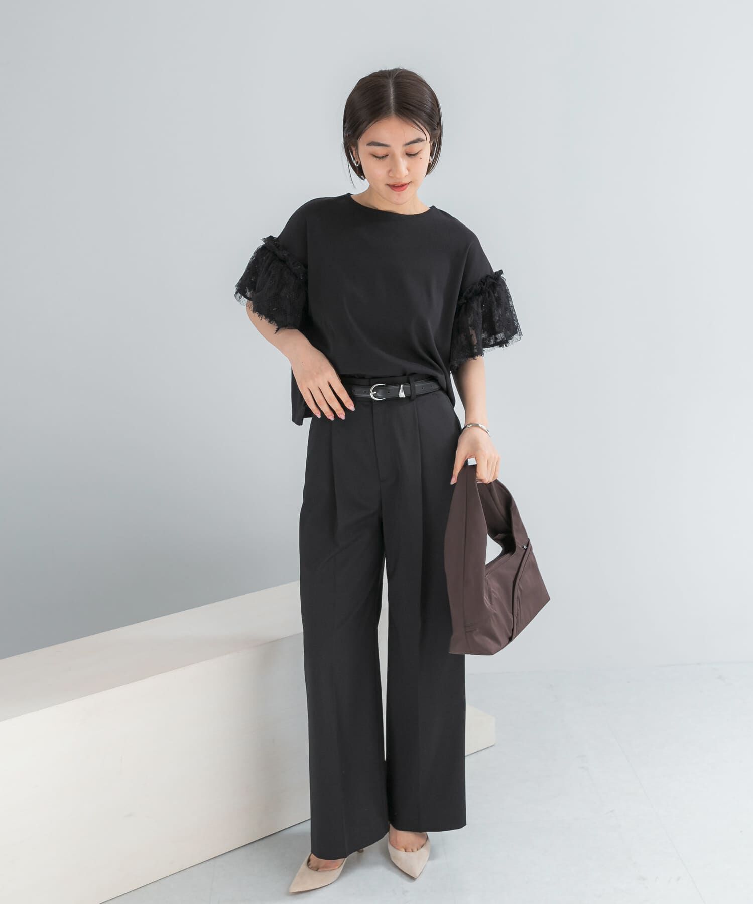URBAN RESEARCH ROSSO「チュールドッキングTEEブラウス」|Tシャツ・カットソー|