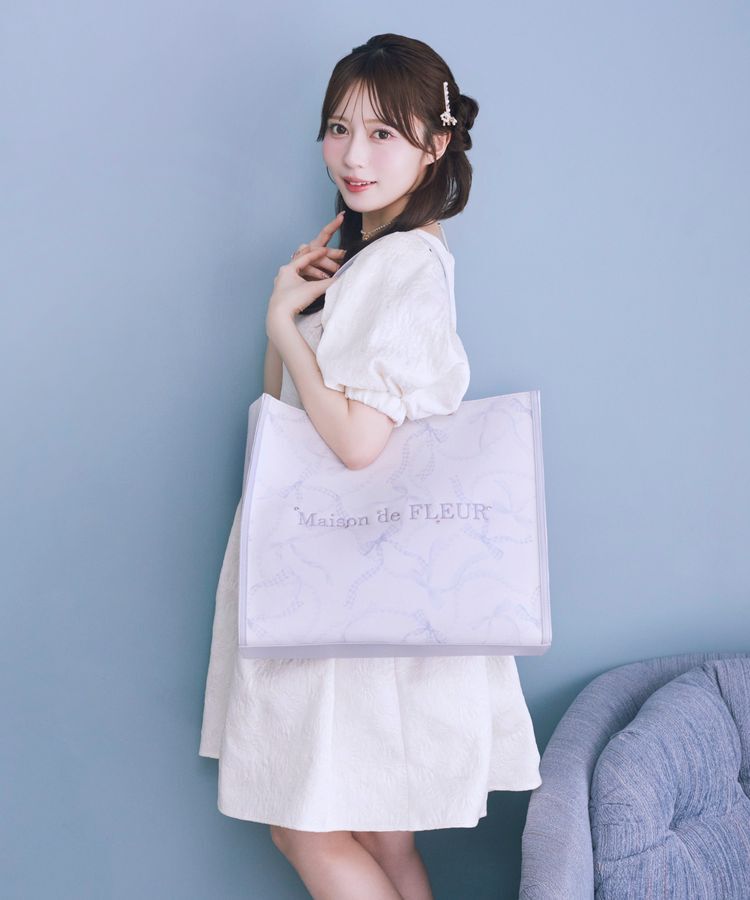 Maison de FLEUR「リボンパールプリントマルチポケットトートバッグ」|トートバッグ|