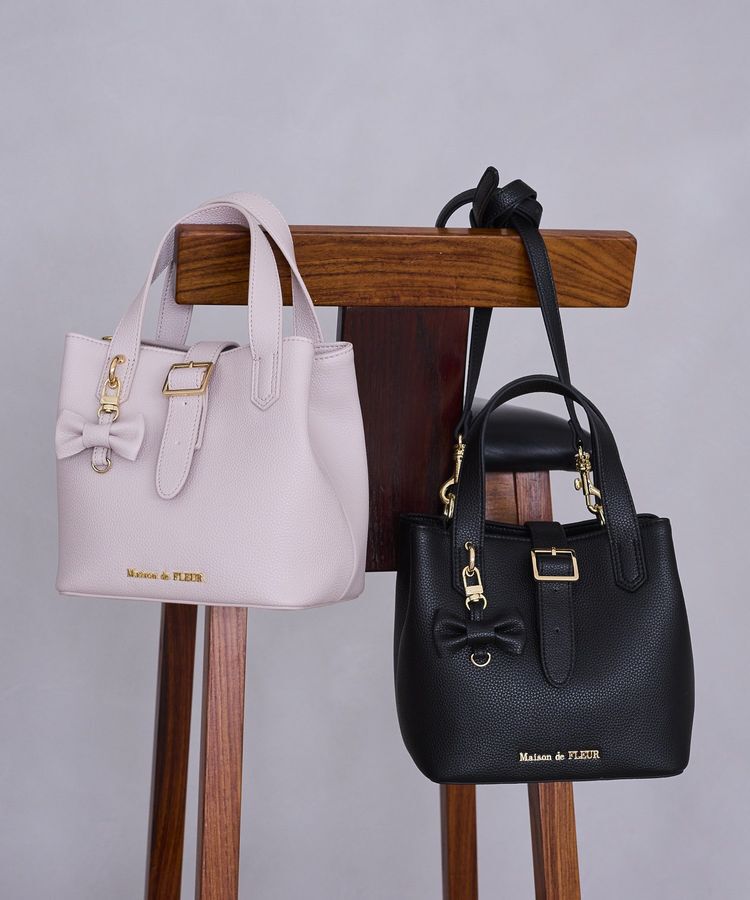 Maison de FLEUR「【2Way】ベルト付きバケットバッグ」|ハンドバッグ|