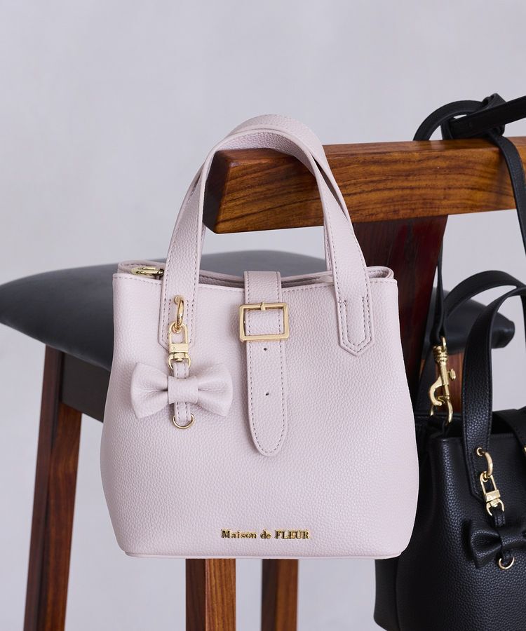 Maison de FLEUR「【2Way】ベルト付きバケットバッグ」|ハンドバッグ|