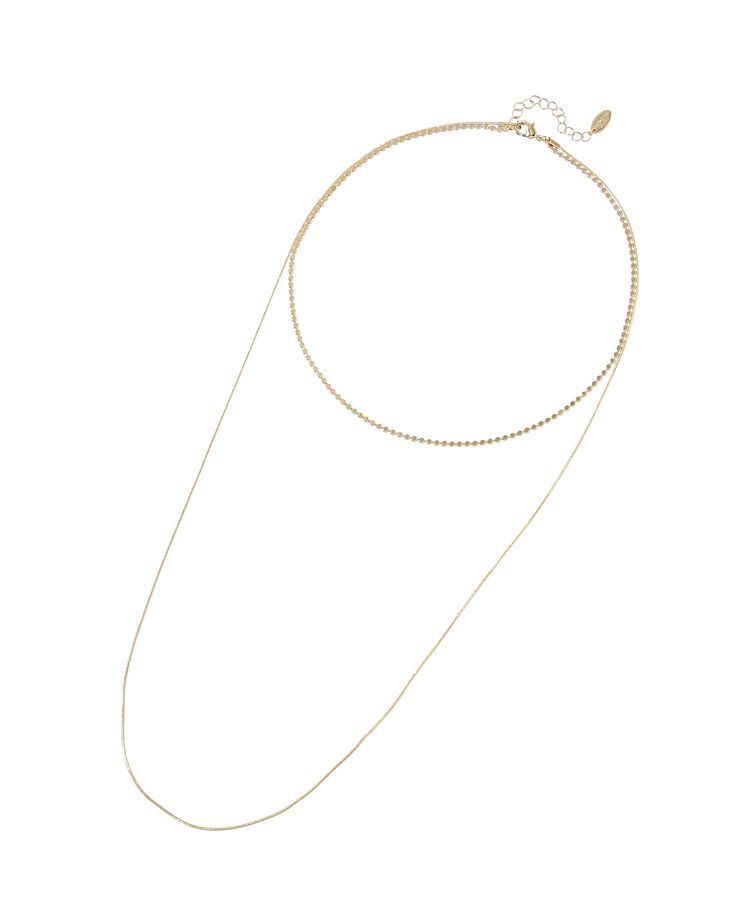 AMERICAN HOLIC「フラットボールチェーン2連ネックレス」|ネックレス|Gold