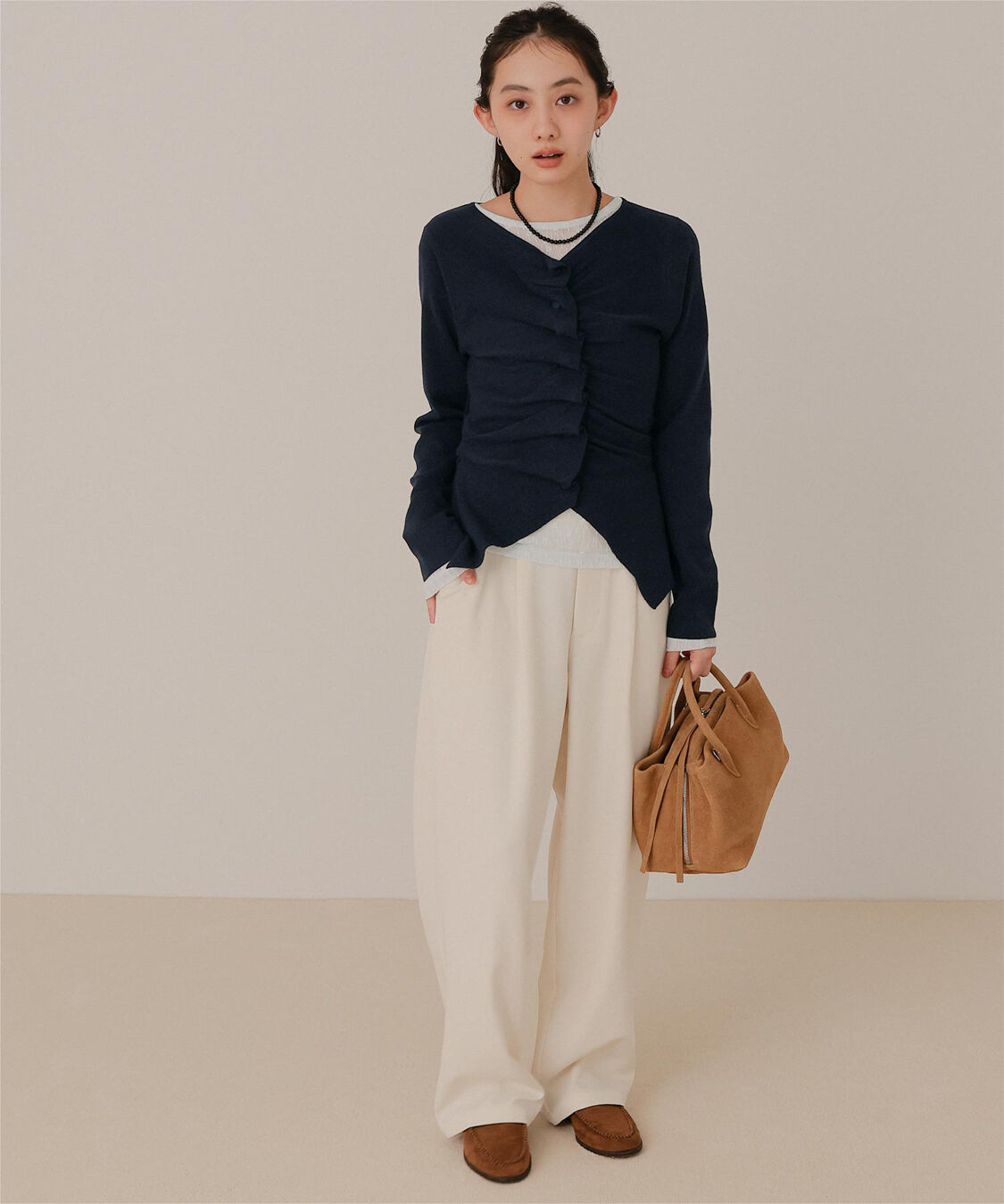 miette「フロントギャザーボタンニット」|ニット・セーター|