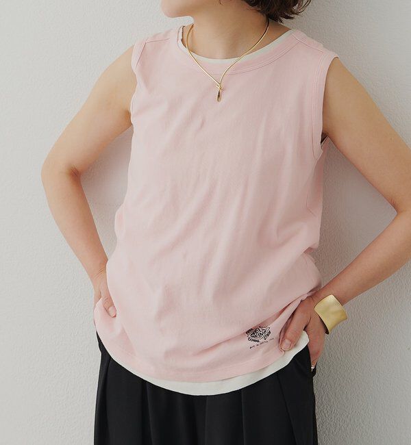 「【F&B】オーガニックコットンノースリーブT」|Tシャツ・カットソー|ピンク