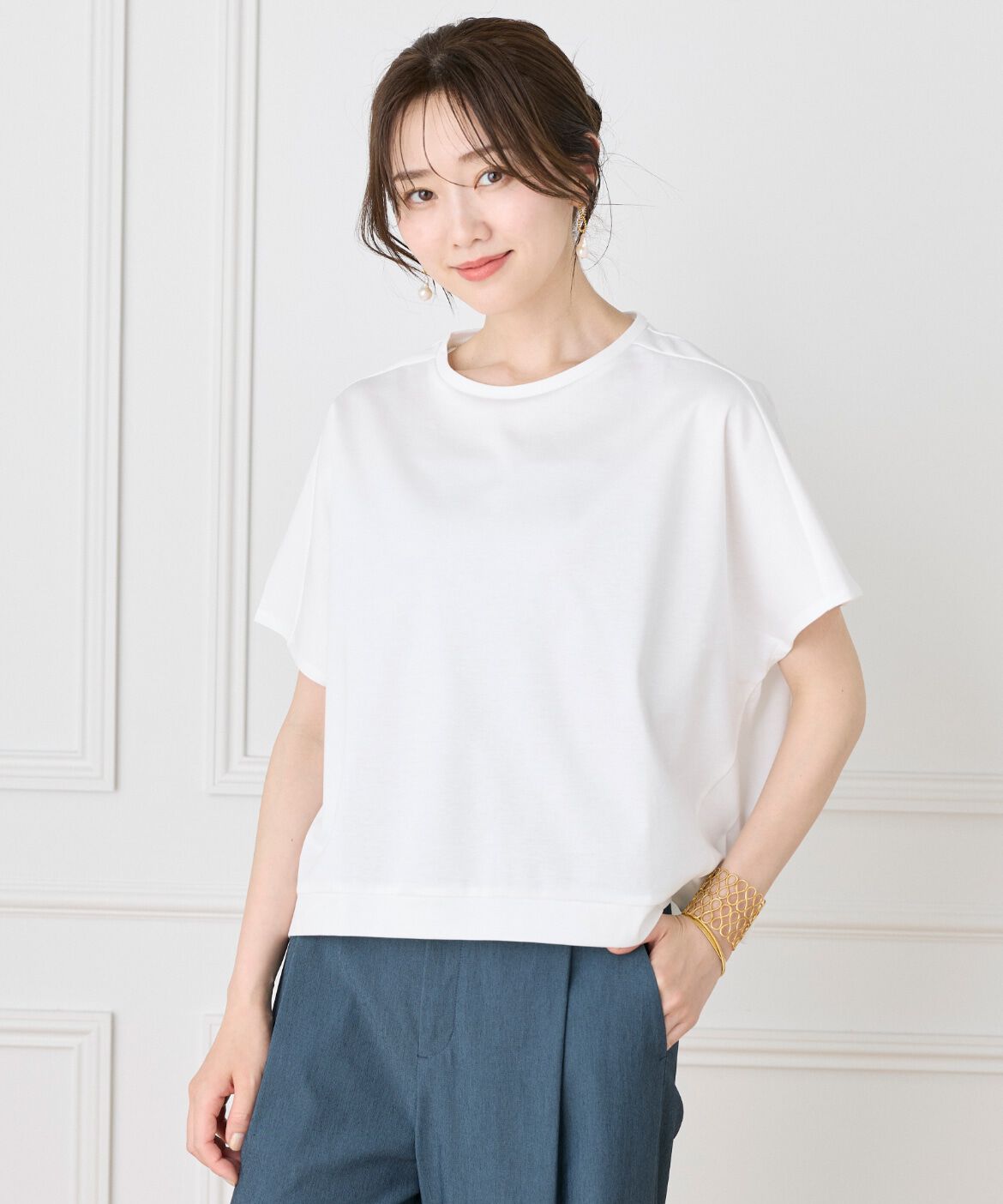 7-IDconcept.「ドルマンスリーブプルオーバー《日本製》」|Tシャツ・カットソー|オフホワイト1