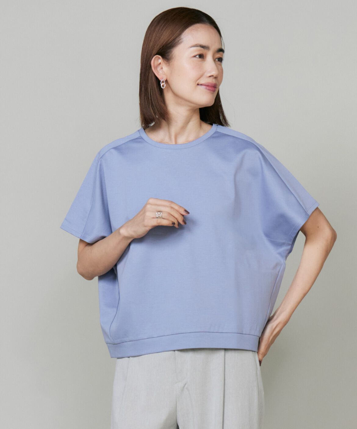 7-IDconcept.「ドルマンスリーブプルオーバー《日本製》」|Tシャツ・カットソー|ブルーグレー4