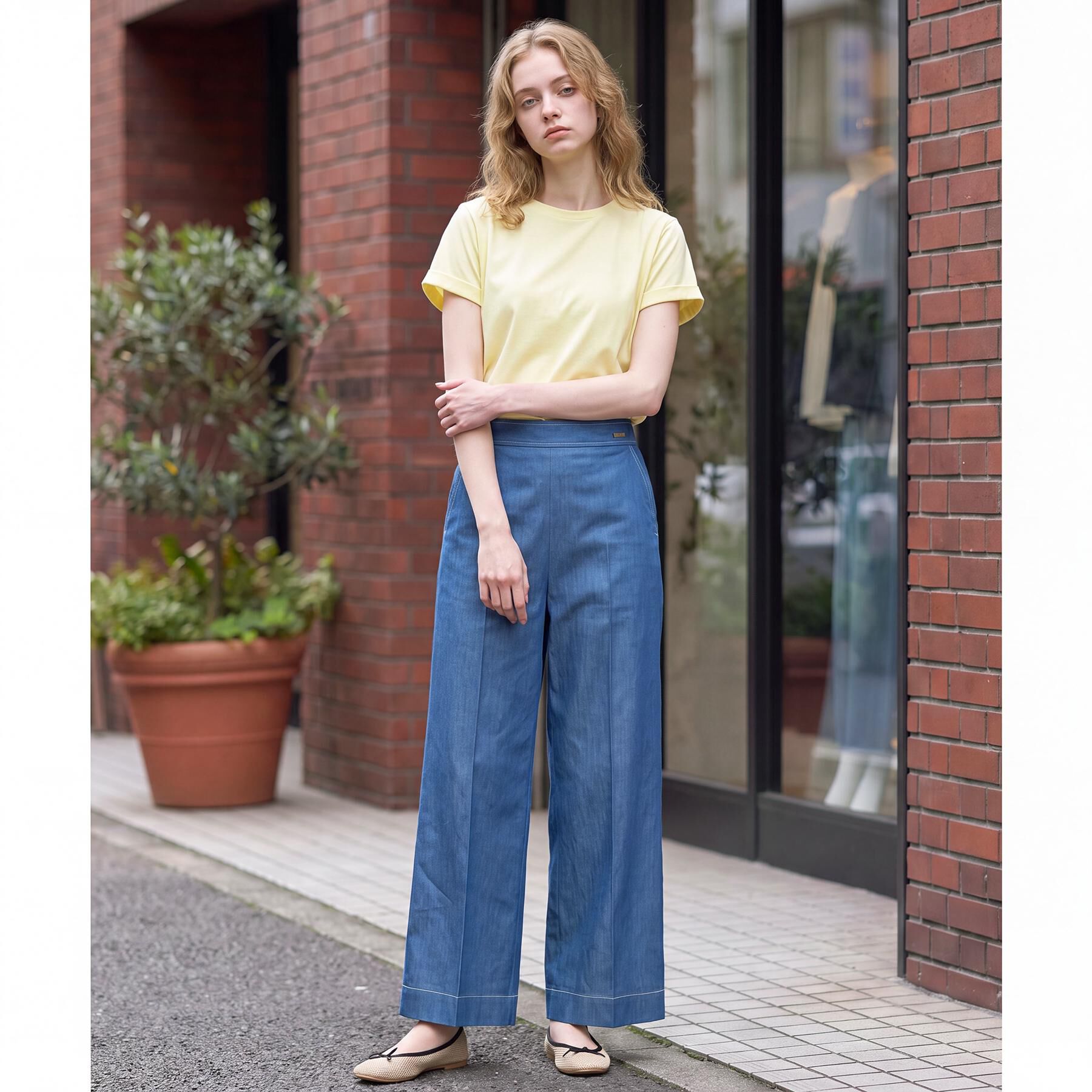 DRESSTERIOR「【接触冷感】イージーウエスト ワイドデニム」|その他|