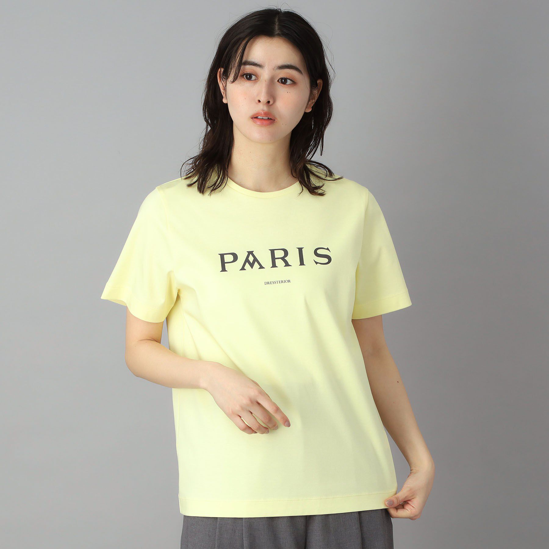 DRESSTERIOR「【接触冷感／抗菌防臭／消臭】アイスクリアコットン PARIS Tシャツ」|Tシャツ・カットソー|