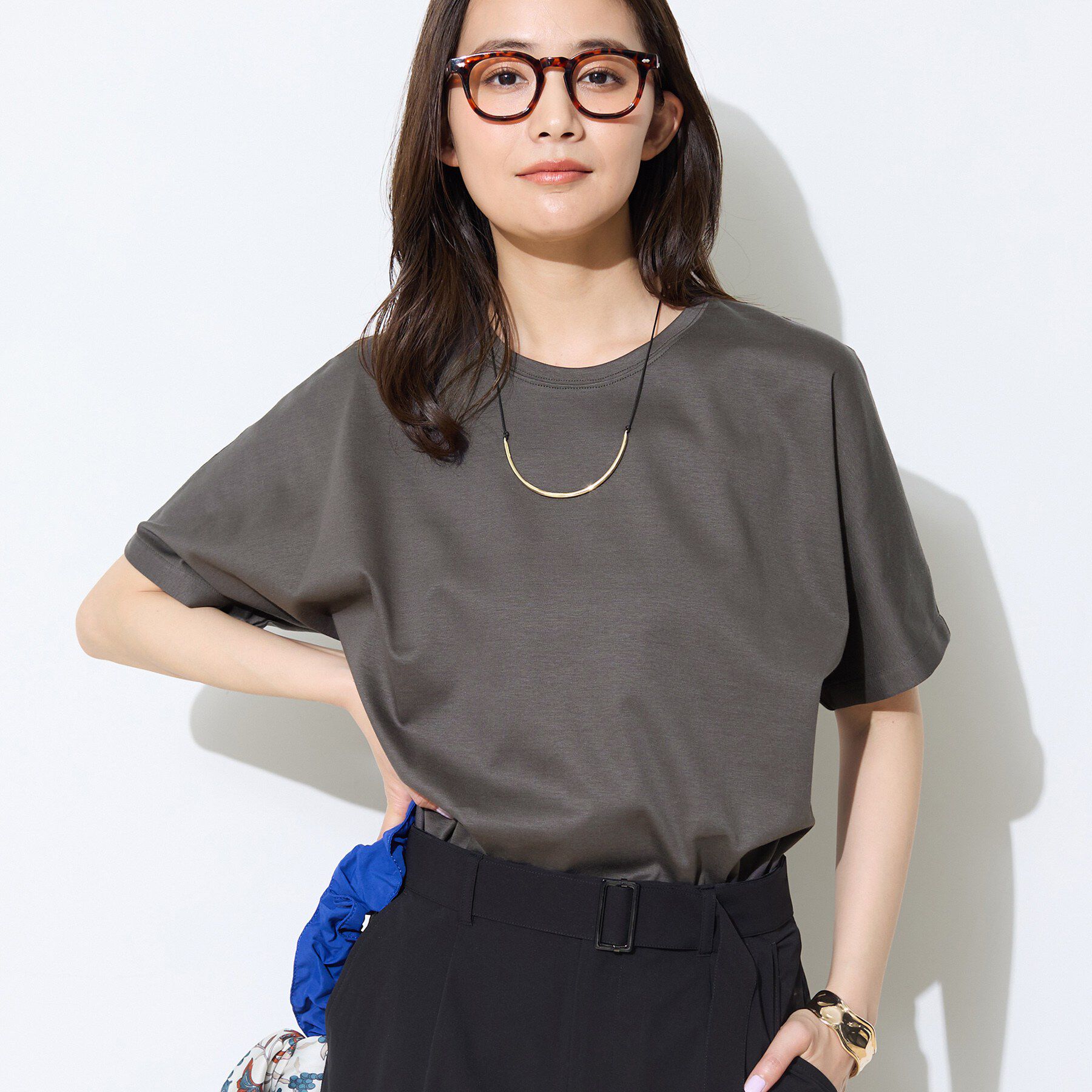INDIVI「【汗ジミ防止／褒められTシャツ】上品カジュアル！ドルマンTシャツ」|Tシャツ・カットソー|