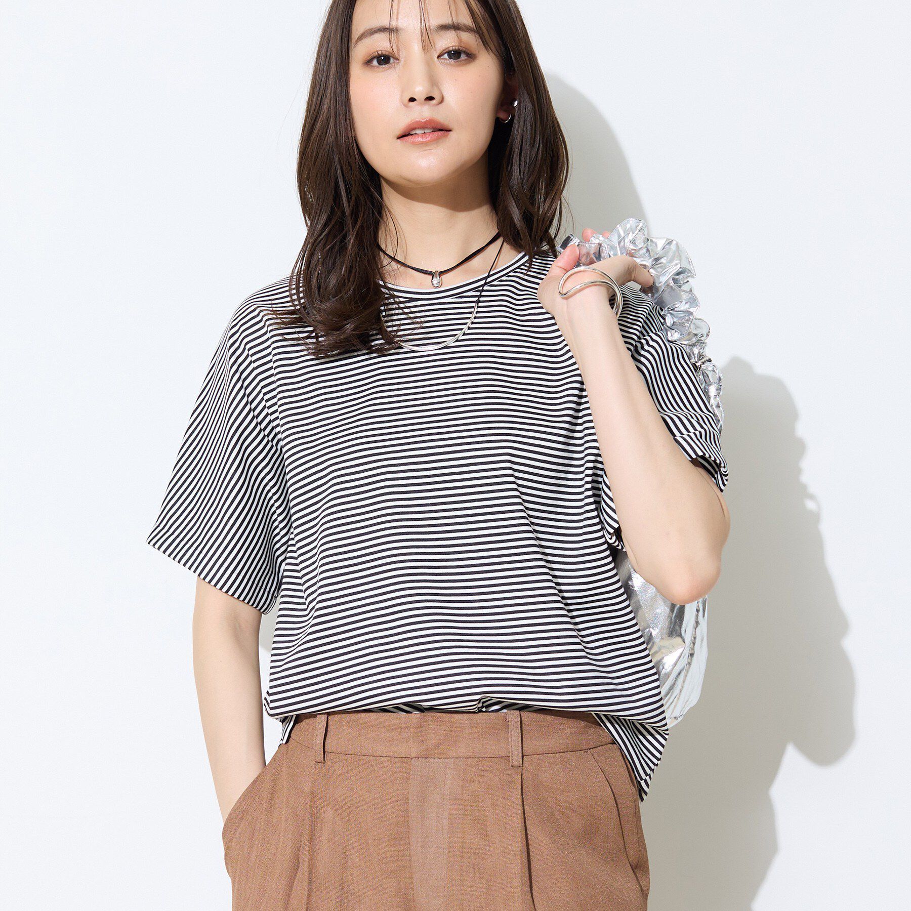 INDIVI「【汗ジミ防止／褒められTシャツ】上品カジュアル！ドルマンTシャツ」|Tシャツ・カットソー|