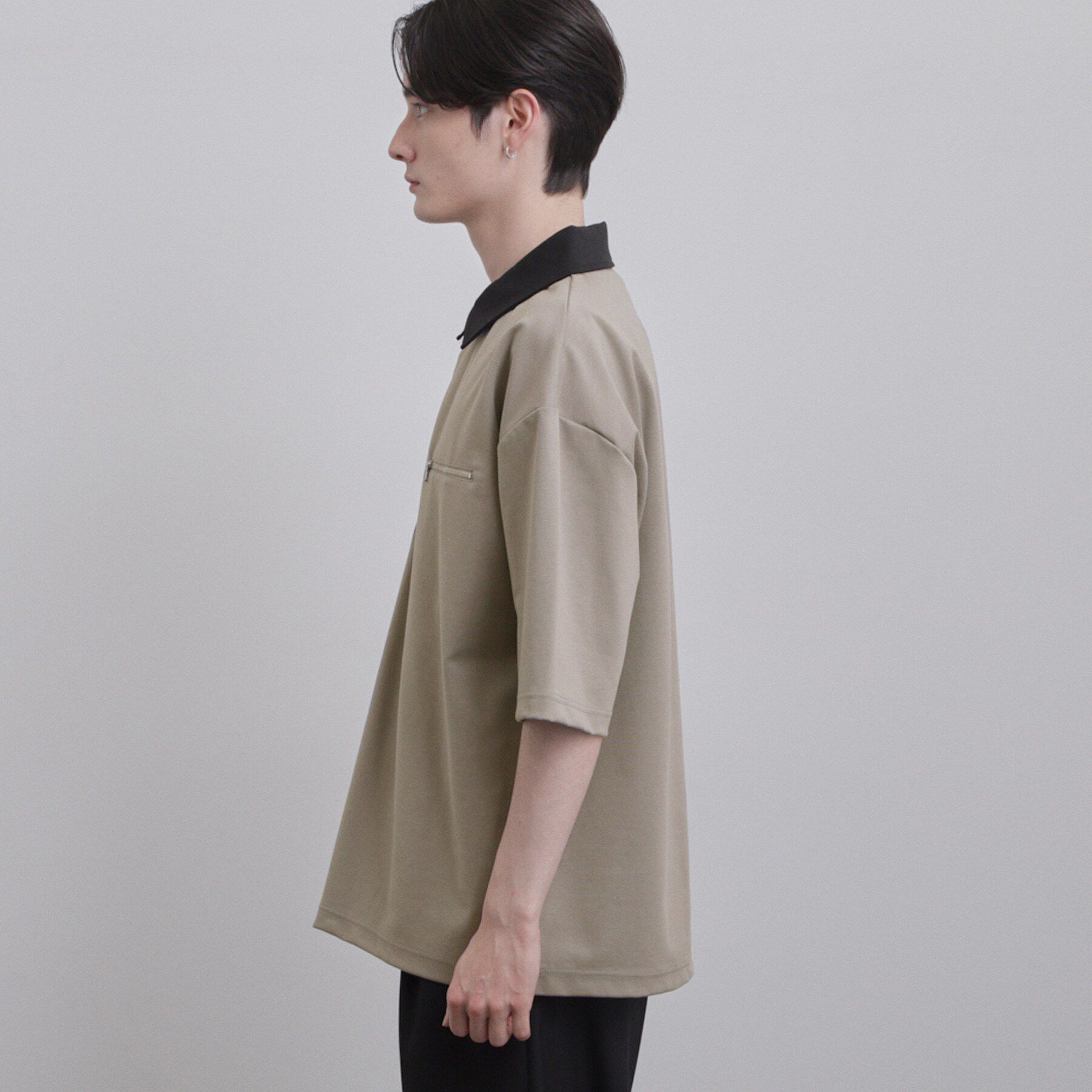 tk.TAKEO KIKUCHI「【人気商品！】カラースイッチハーフジップポロ/ドロップショルダー/ポロシャツ/ドライタッチ」|Tシャツ・カットソー|
