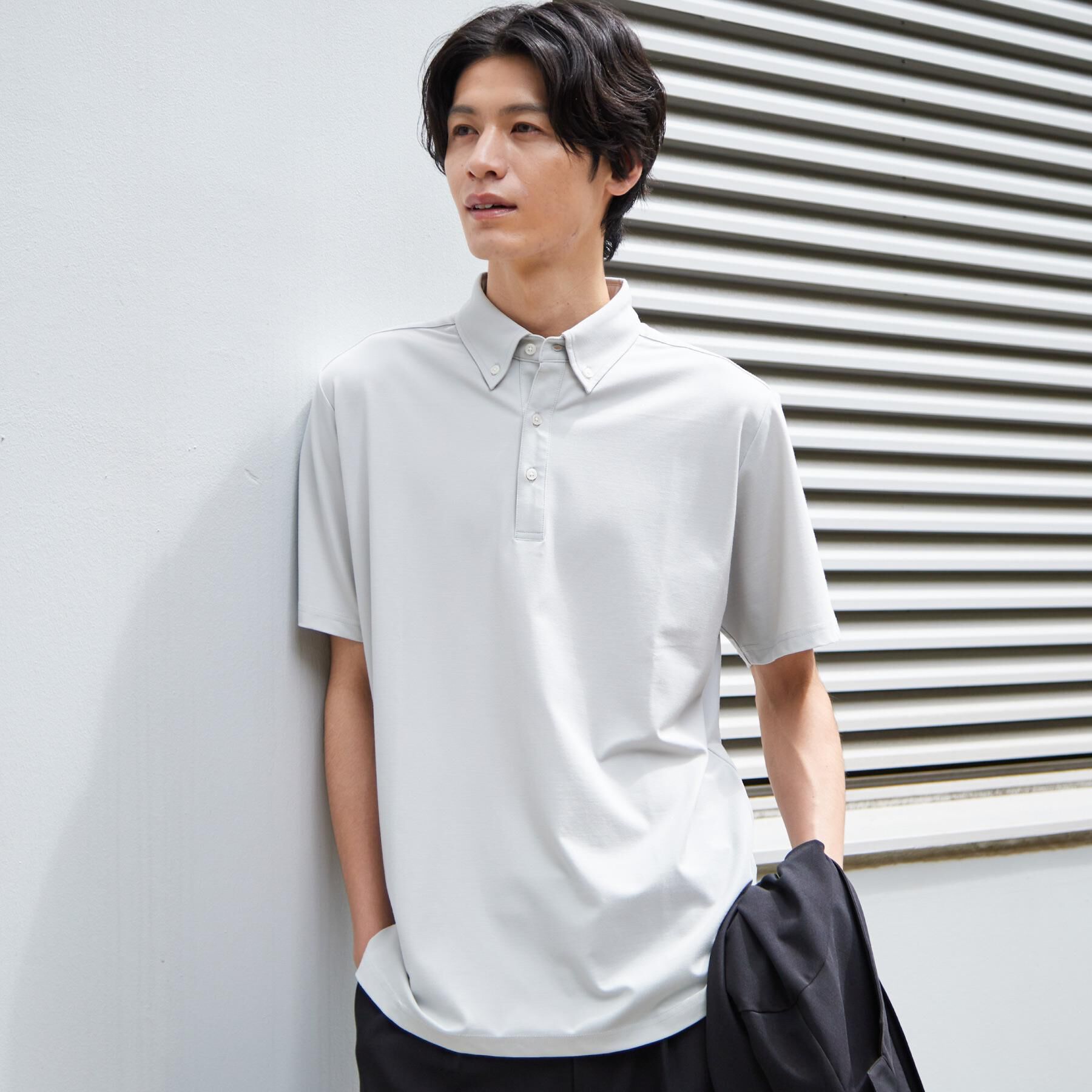 THE SHOP TK「アイス カノコポロシャツ【接触冷感／洗濯機OK】」|ポロシャツ|
