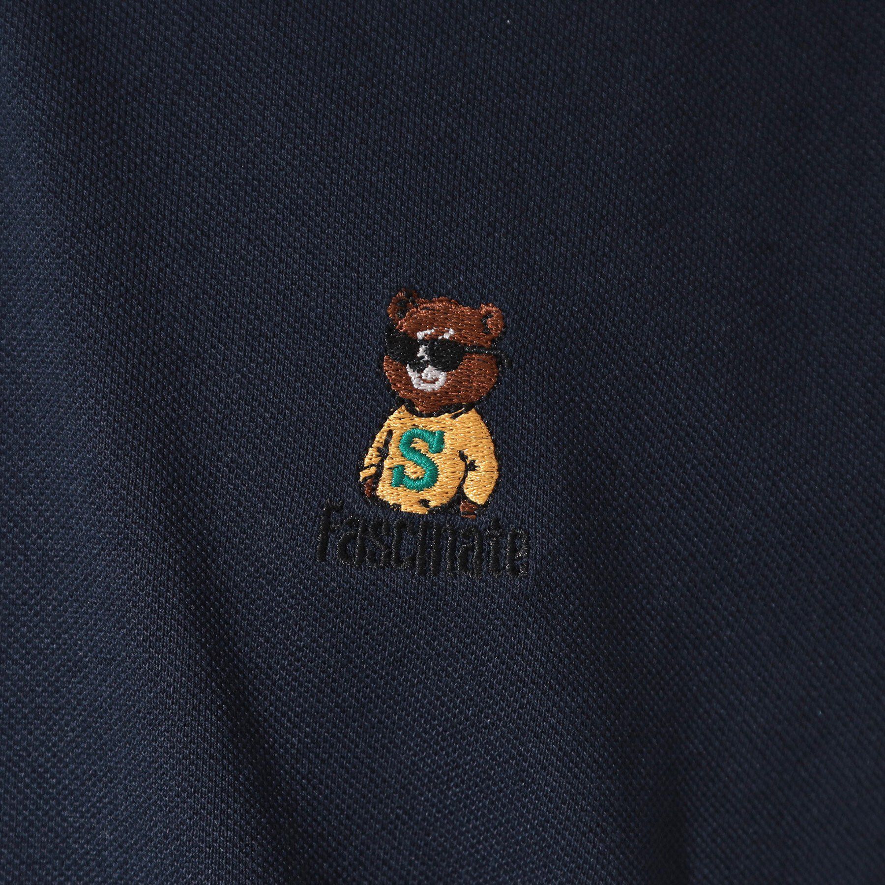 THE SHOP TK「クマ刺繍 半袖ポロシャツ 洗濯機OK」|ポロシャツ|