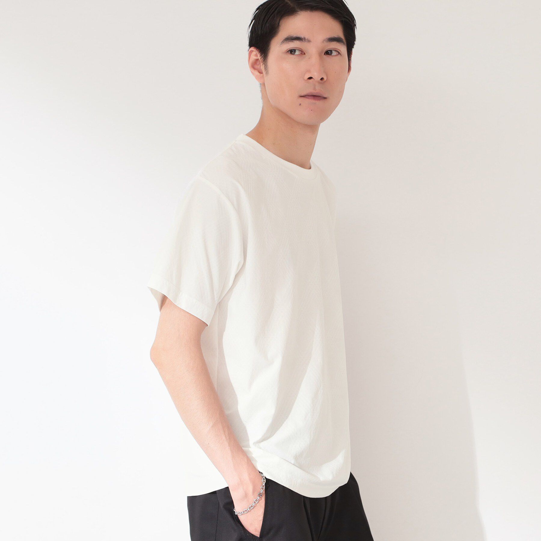 THE SHOP TK「【接触冷感／吸水速乾／UVカット】パーフェクテック リンクス柄 半袖Tシャツ」|Tシャツ・カットソー|