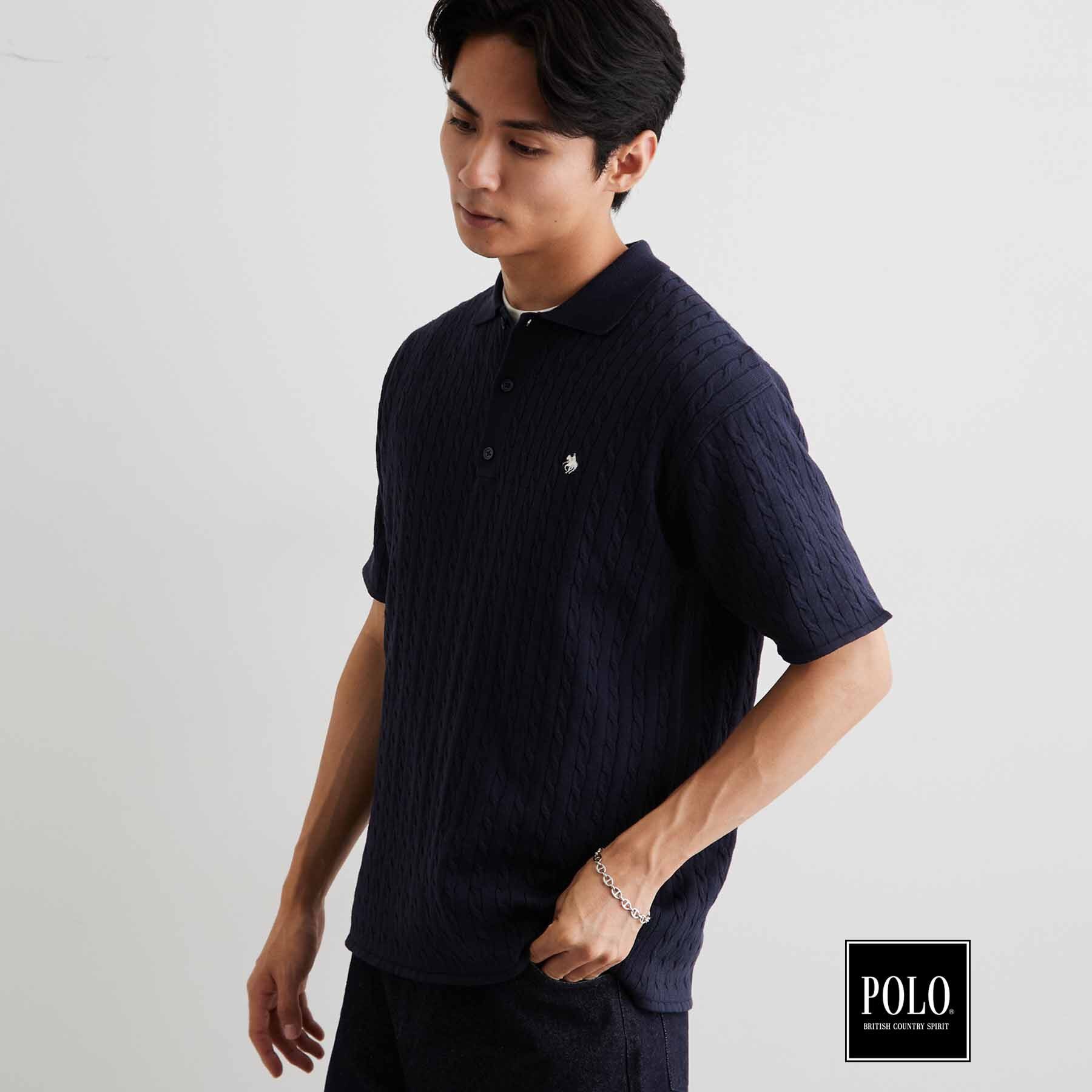 THE SHOP TK「POLO BCS/ケーブルニットポロ」|ニット・セーター|