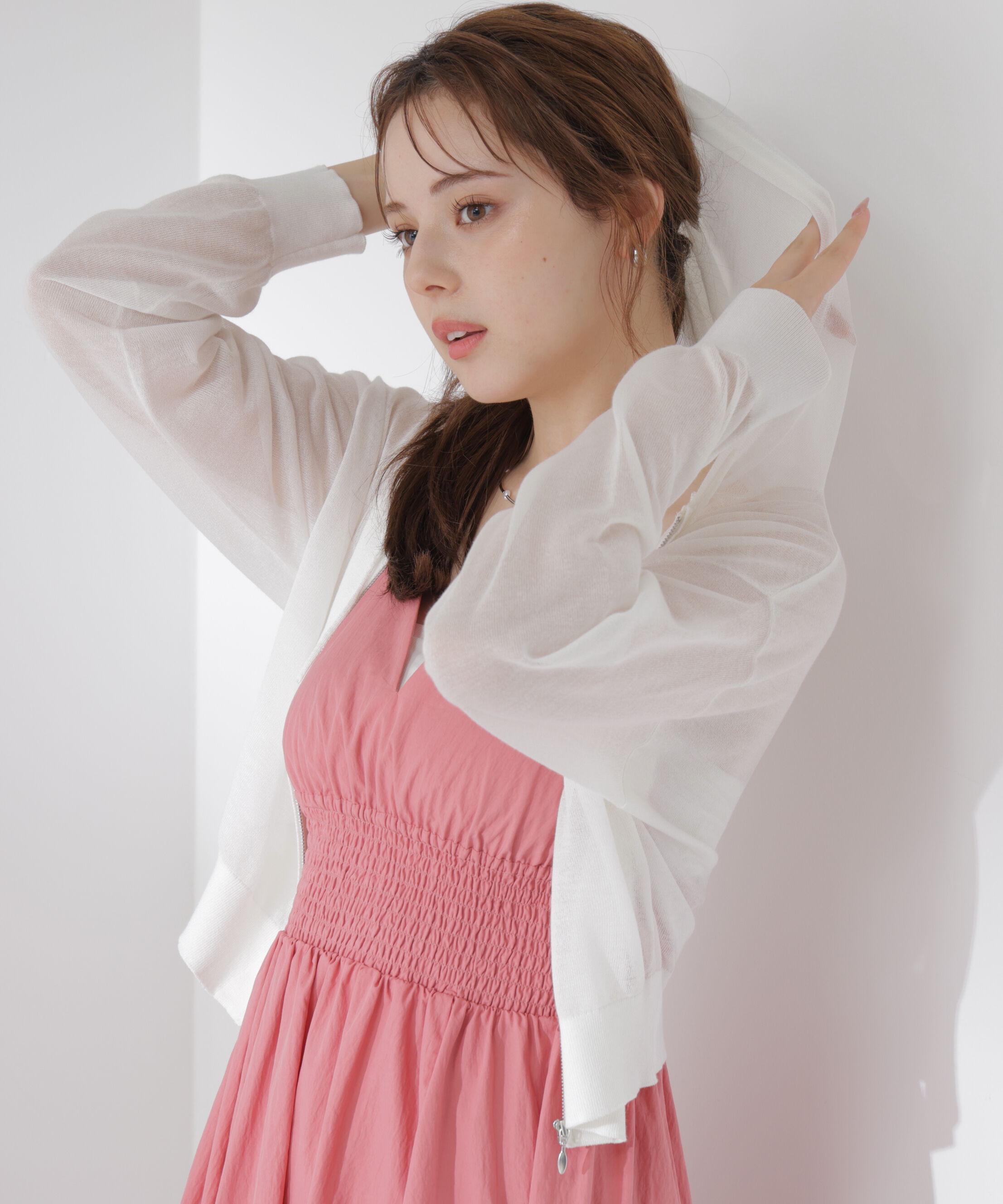 PROPORTION BODY DRESSING「〈a/mie〉シアーニットパーカー」|ニット・セーター|
