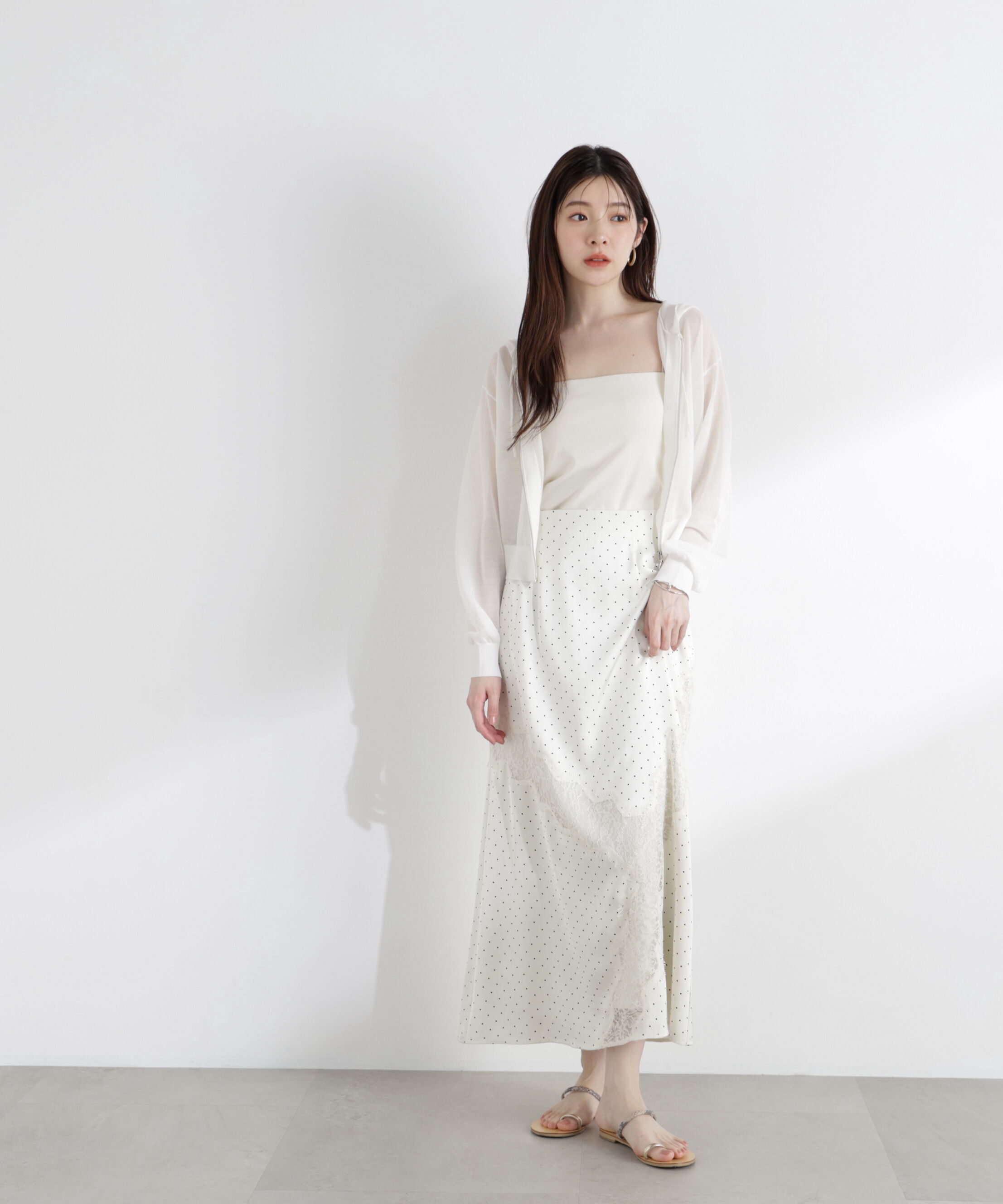 PROPORTION BODY DRESSING「〈a/mie〉シアーニットパーカー」|ニット・セーター|
