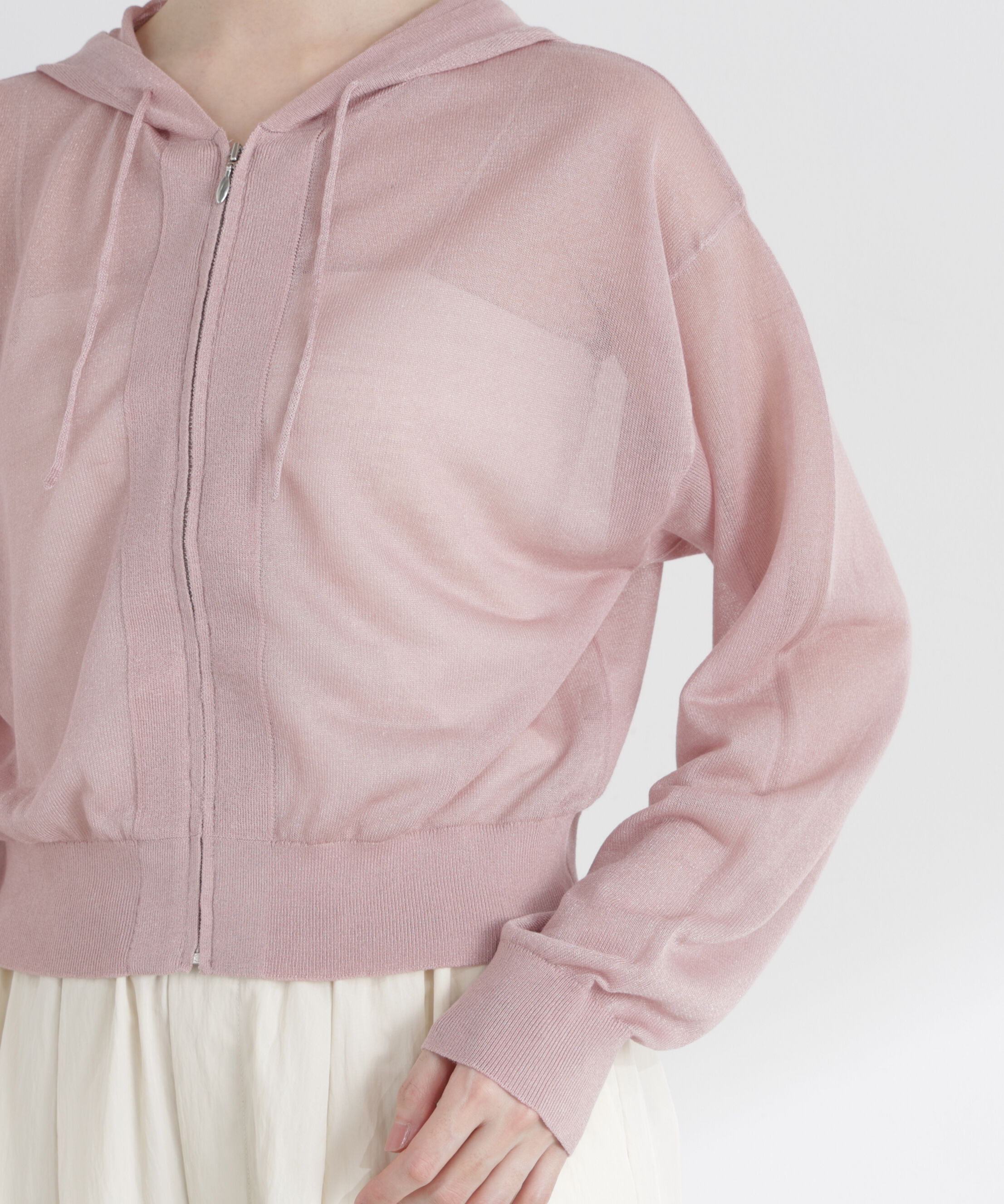 PROPORTION BODY DRESSING「〈a/mie〉シアーニットパーカー」|ニット・セーター|
