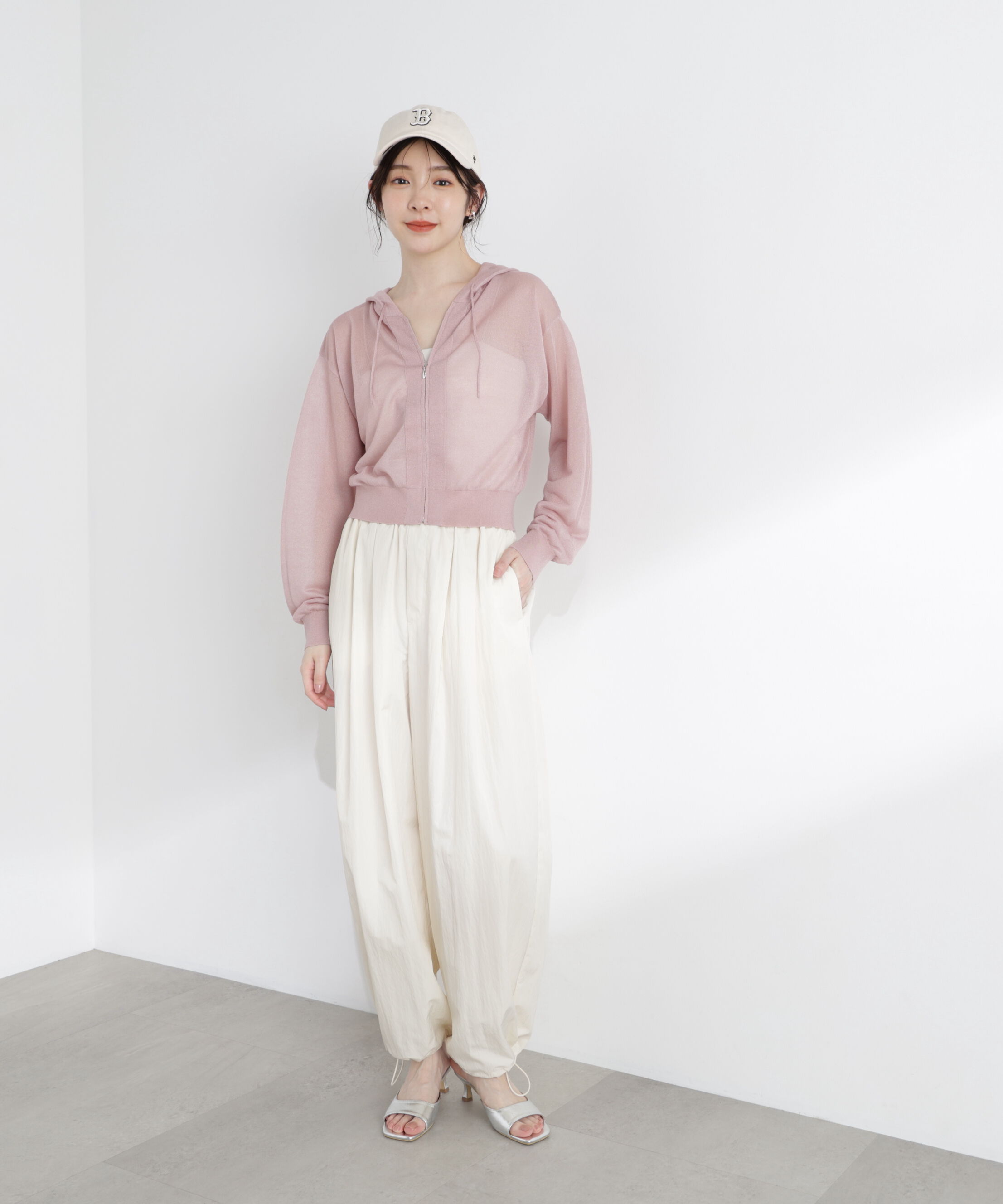 PROPORTION BODY DRESSING「〈a/mie〉シアーニットパーカー」|ニット・セーター|