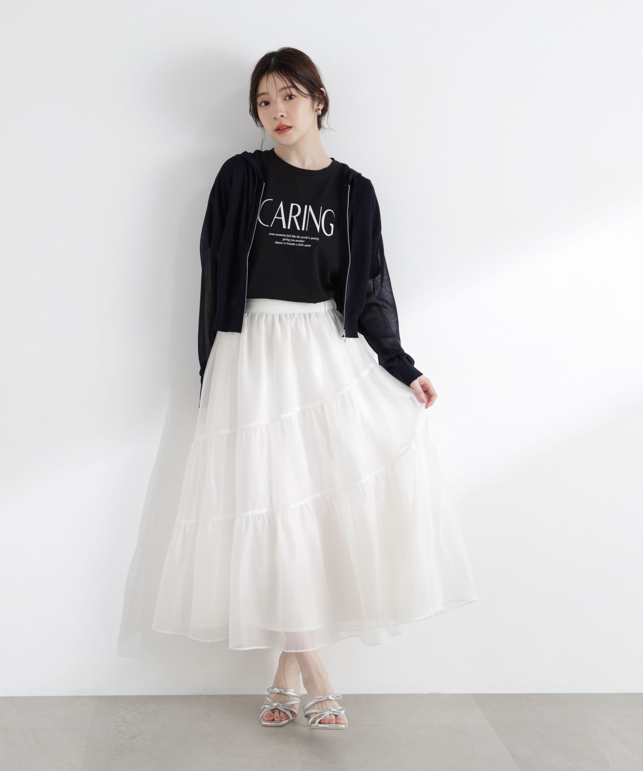 PROPORTION BODY DRESSING「〈a/mie〉シアーニットパーカー」|ニット・セーター|