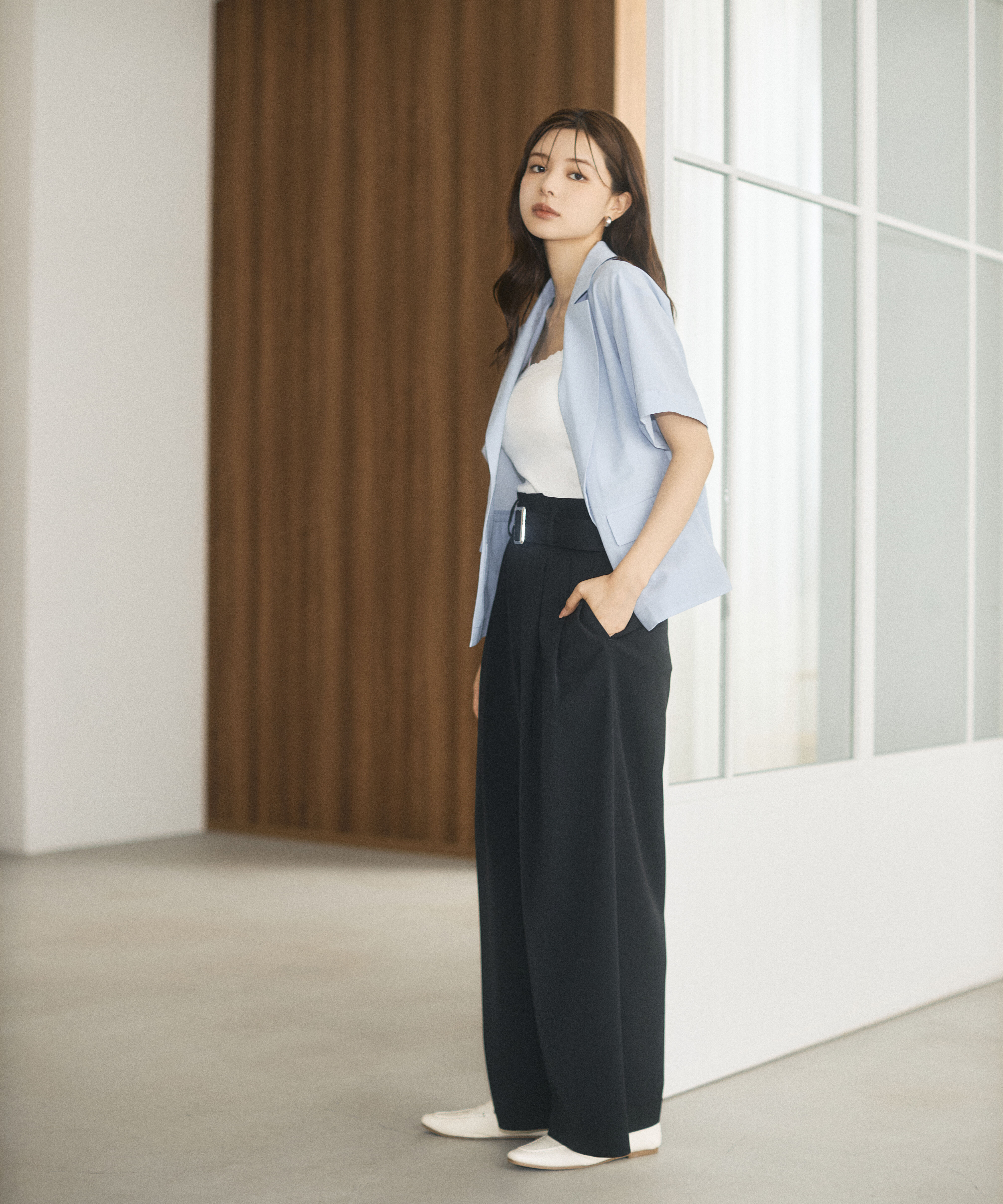PROPORTION BODY DRESSING「＜a/mie＞ベルト付き2タックワイドパンツ」|その他|