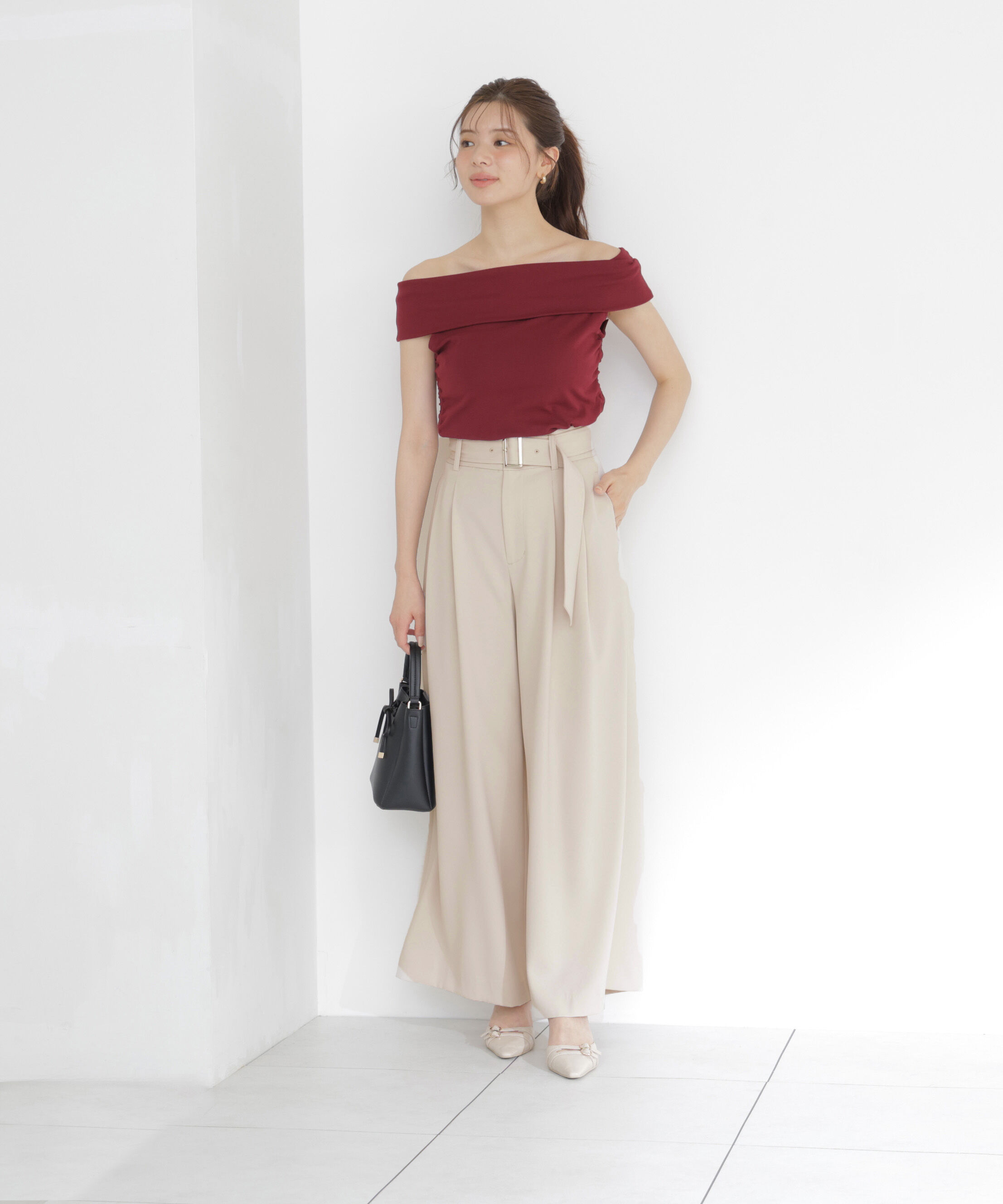 PROPORTION BODY DRESSING「＜a/mie＞ベルト付き2タックワイドパンツ」|その他|