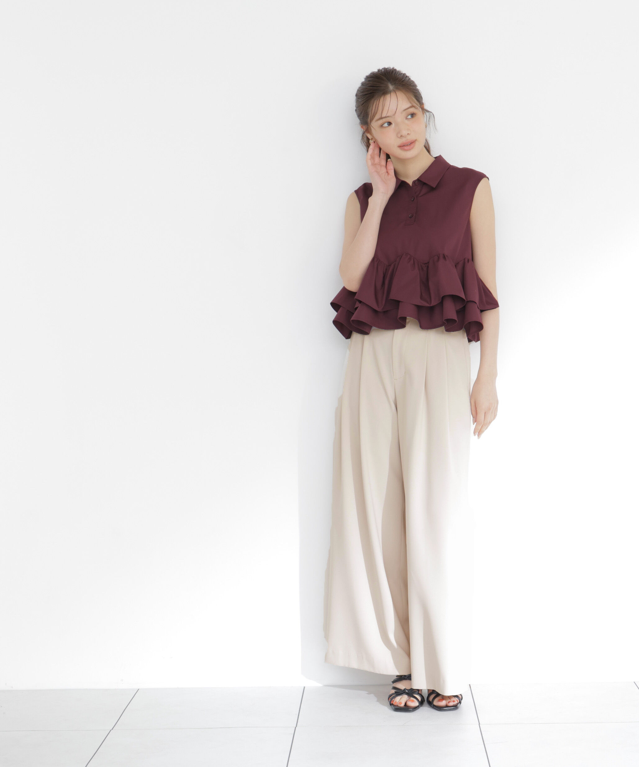 PROPORTION BODY DRESSING「＜a/mie＞ベルト付き2タックワイドパンツ」|その他|