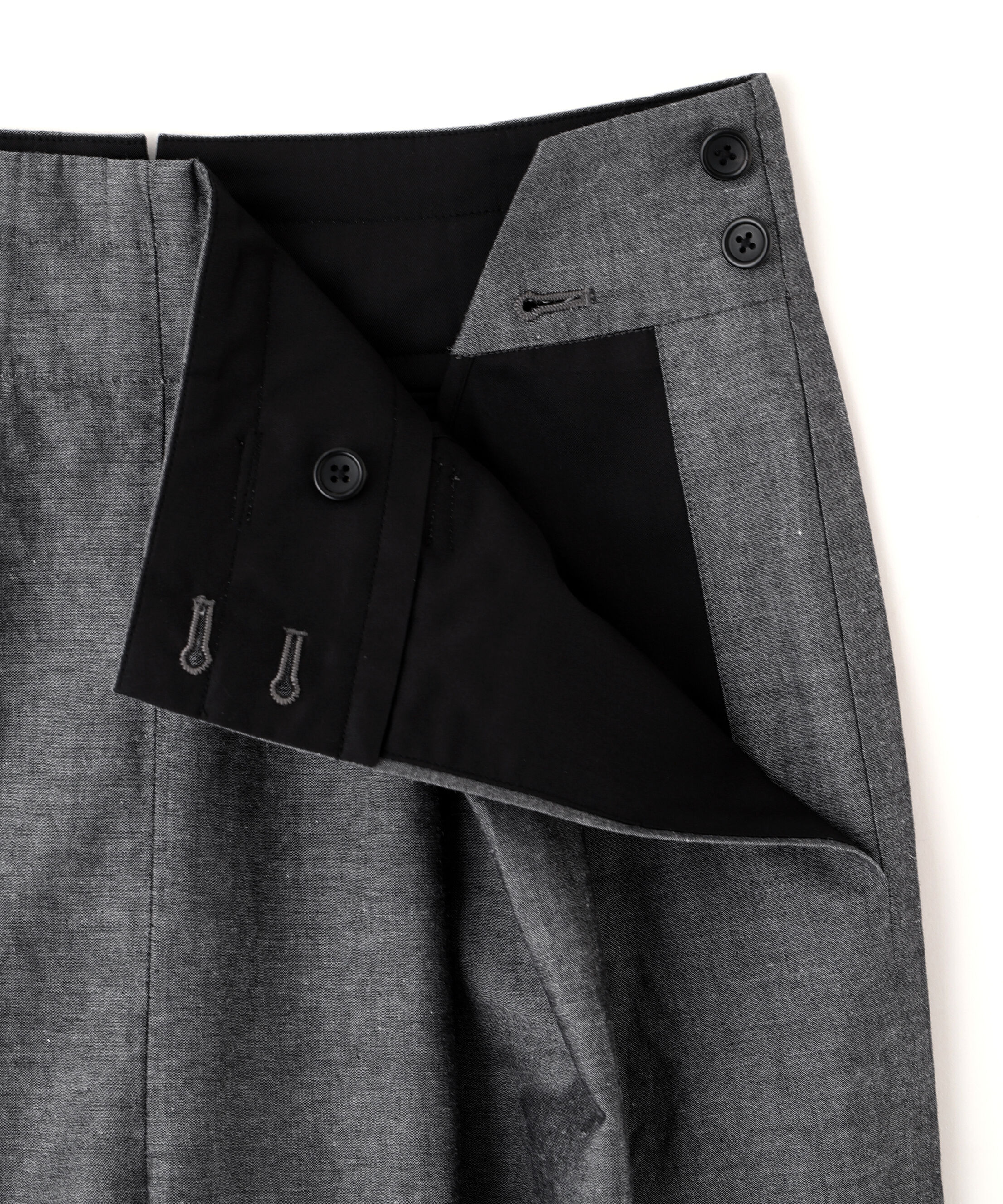  「COTTON RAMIE CHAMBRAY TROUSERS」|キュロット|