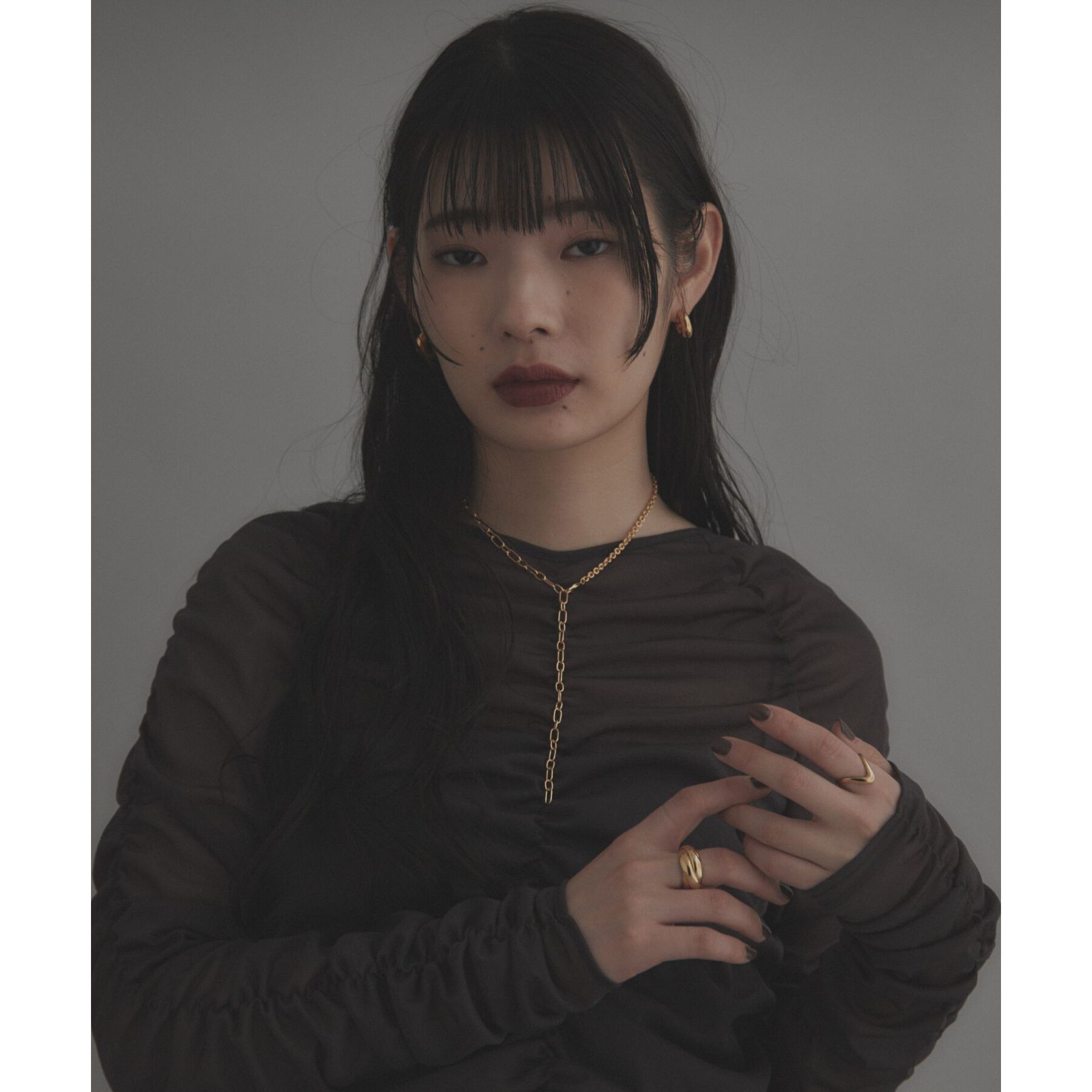 COCOSHNIK ONKITSCH「シルバー ミックスネックレス ケーブルチェーン２ＷＡＹネックレス GP」|ネックレス|
