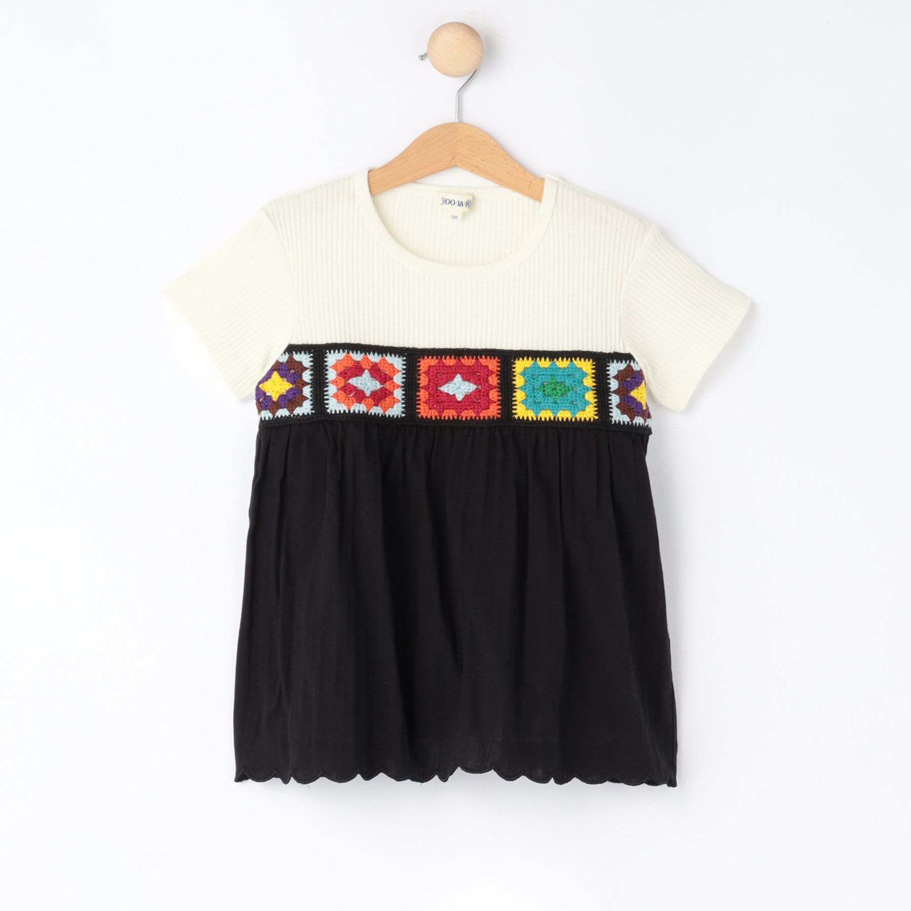 SHOO･LA･RUE「【100-150cm】クロシェ編みデザインTシャツ」|Tシャツ・カットソー|