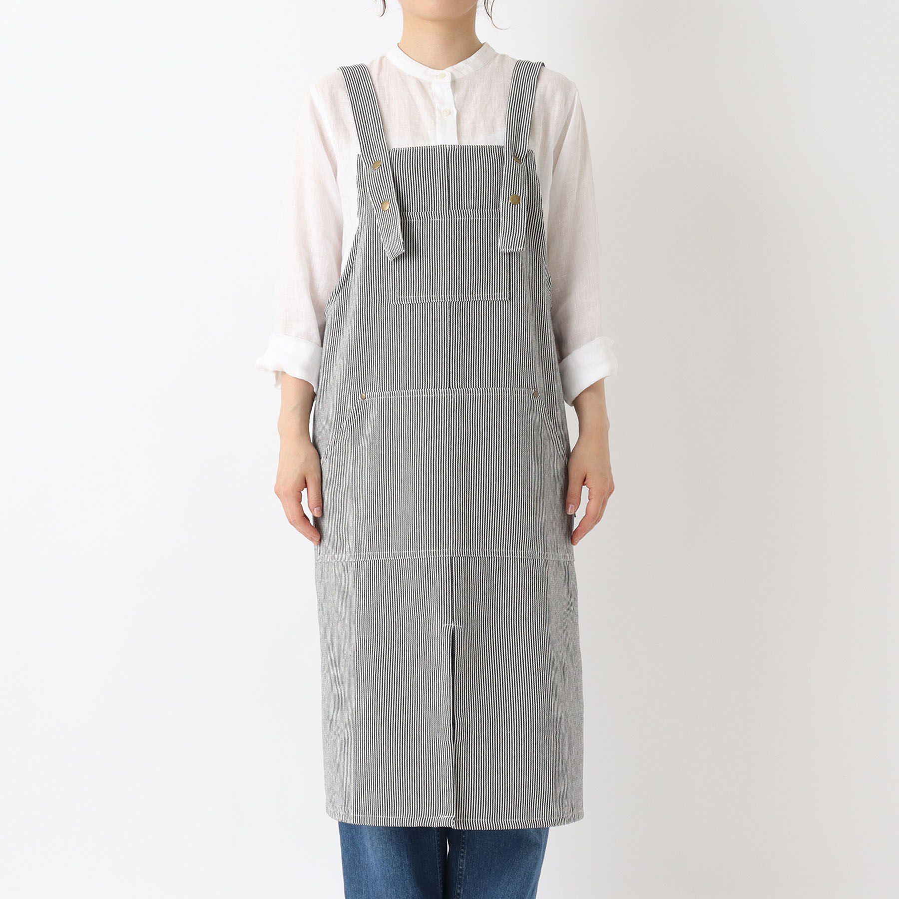 212 KITCHEN STORE「ヒッコリーストライプエプロン L BK ＜212Kオリジナル＞」|食器・キッチングッズ|