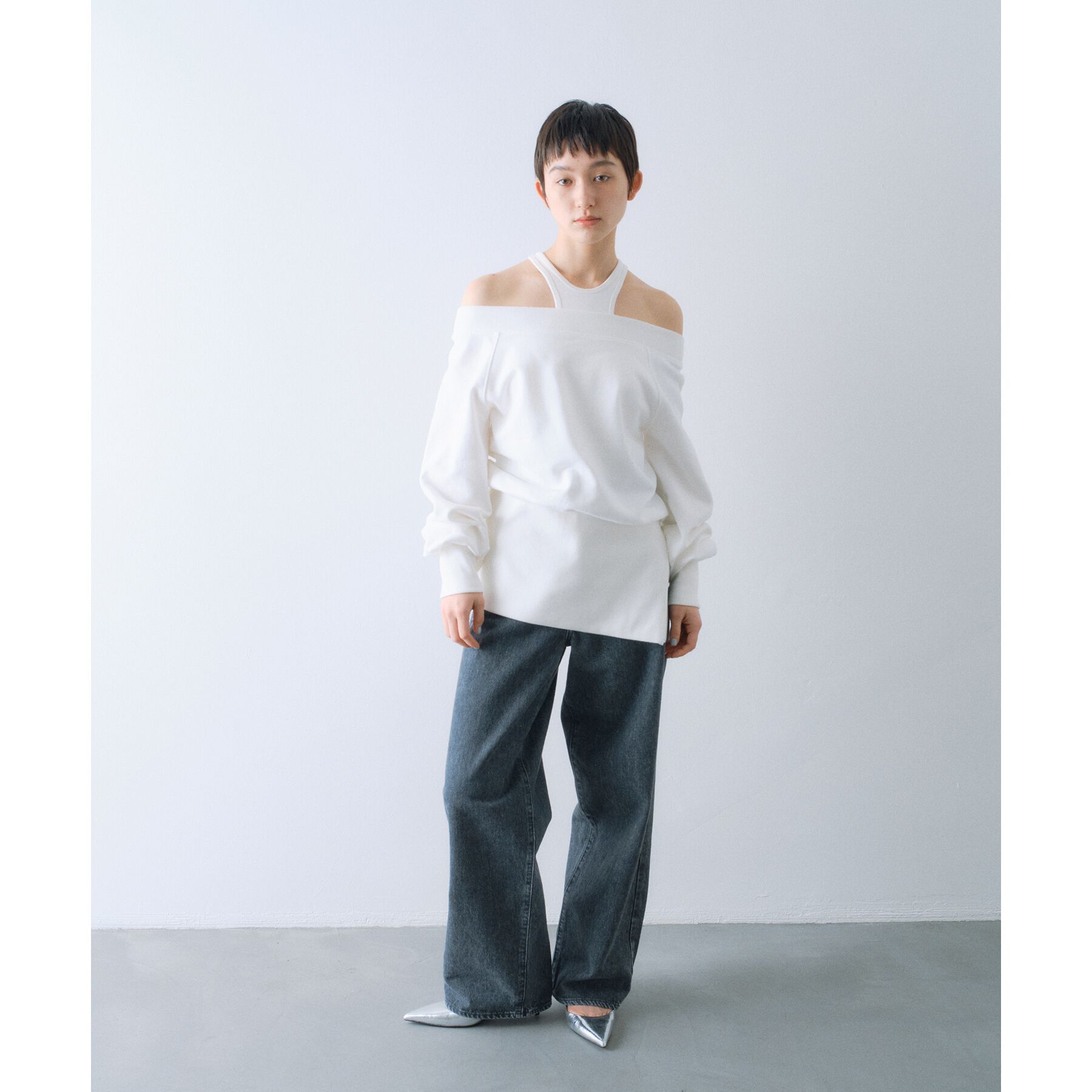 CODE A「【Cup-in】design cut tank」|キャミソール|