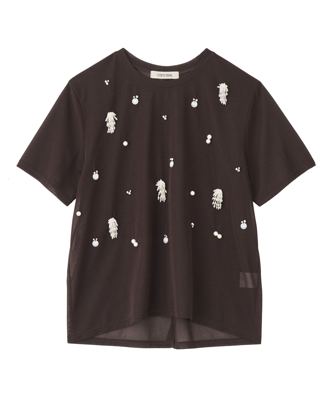 COCO DEAL「ビジューシアーTシャツ」|Tシャツ・カットソー|