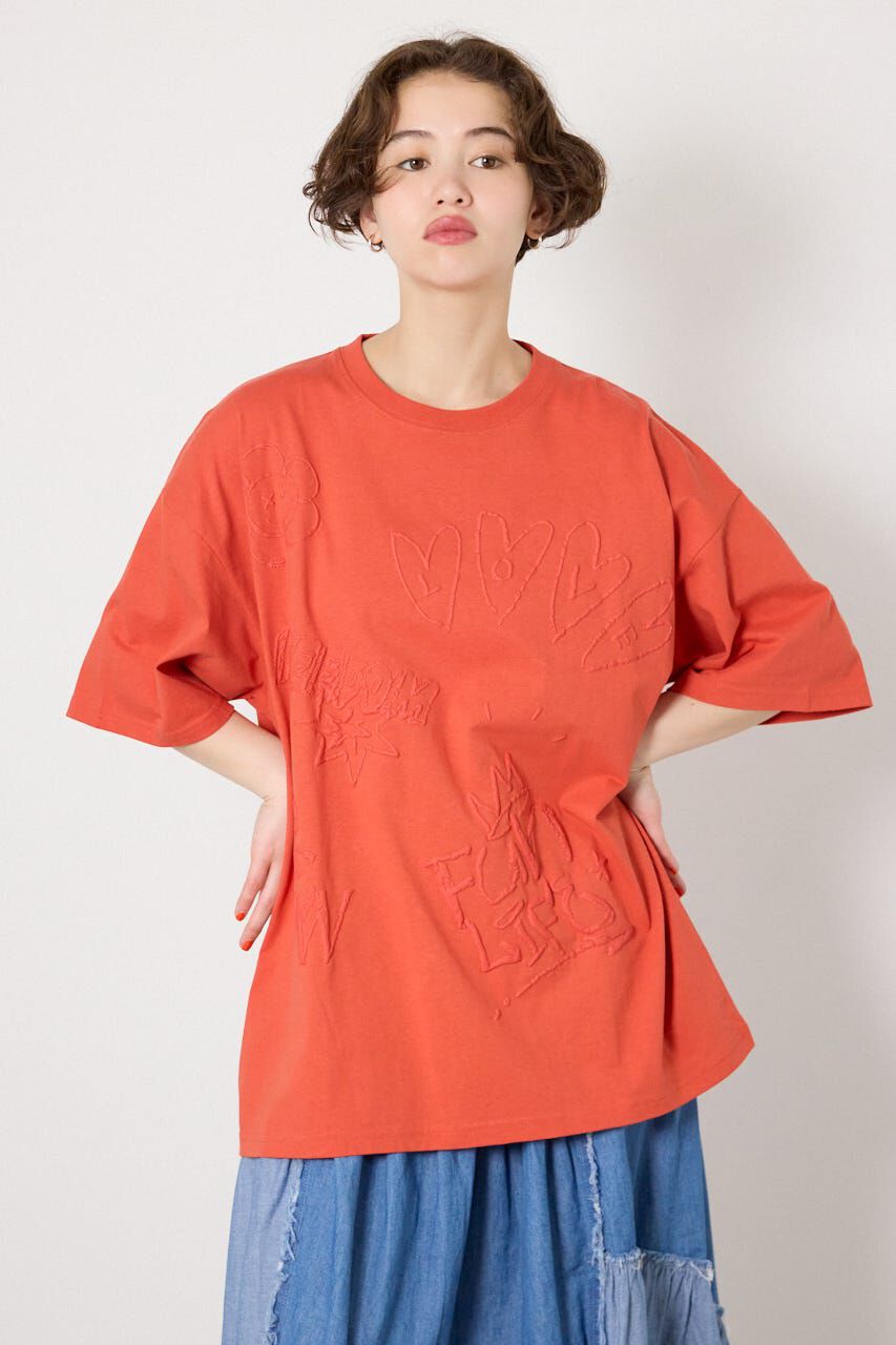 RODEO CROWNS「クレヨンタッチ同色発泡プリントTシャツ」|Tシャツ・カットソー|