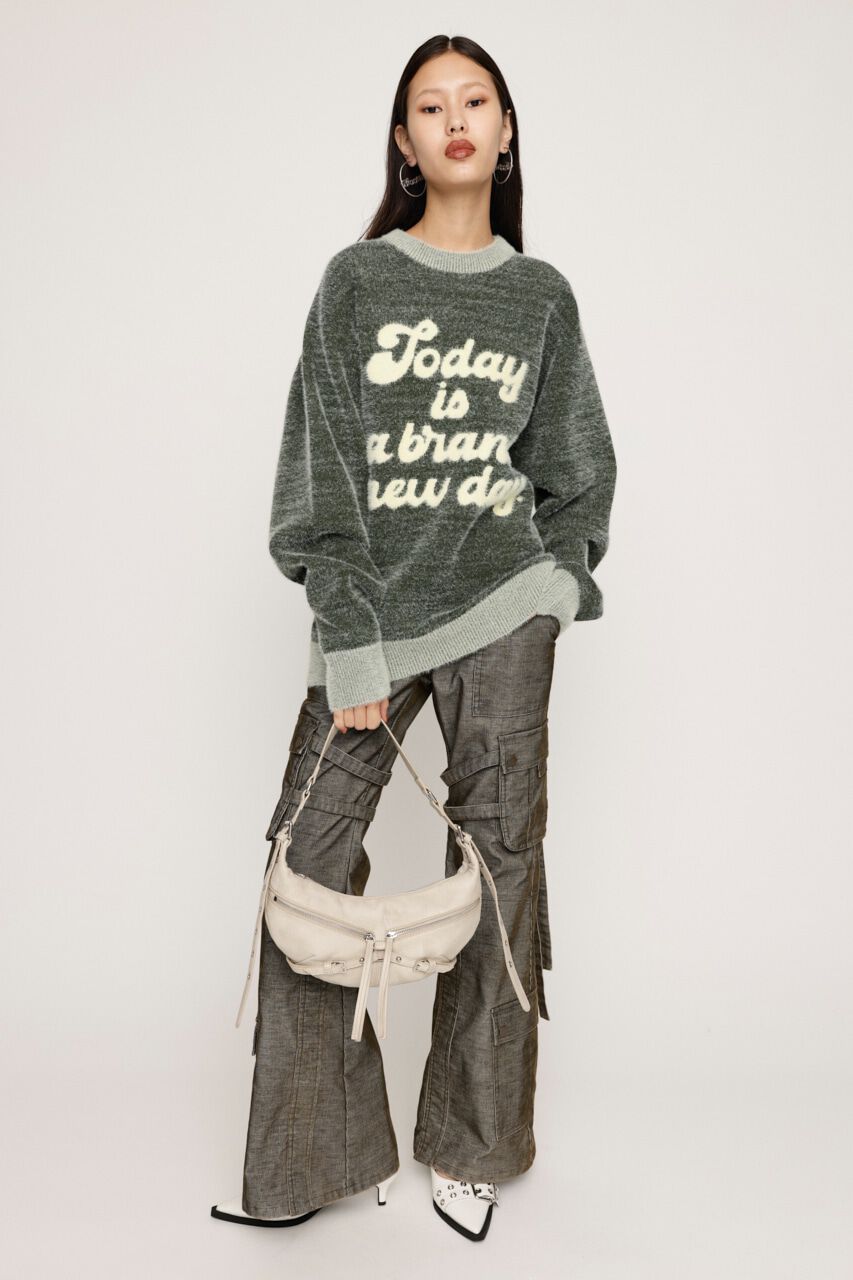 SLY「JQ LOGO MINKY LOOSE KNIT トップス」|ニット・セーター|