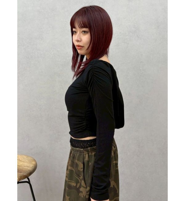 EVRIS「オフショルフーディトップス」|Tシャツ・カットソー|