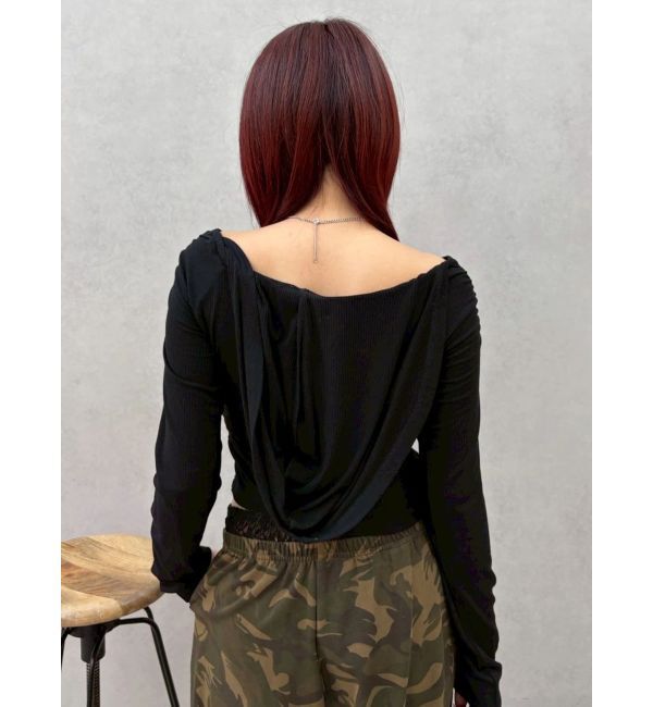 EVRIS「オフショルフーディトップス」|Tシャツ・カットソー|