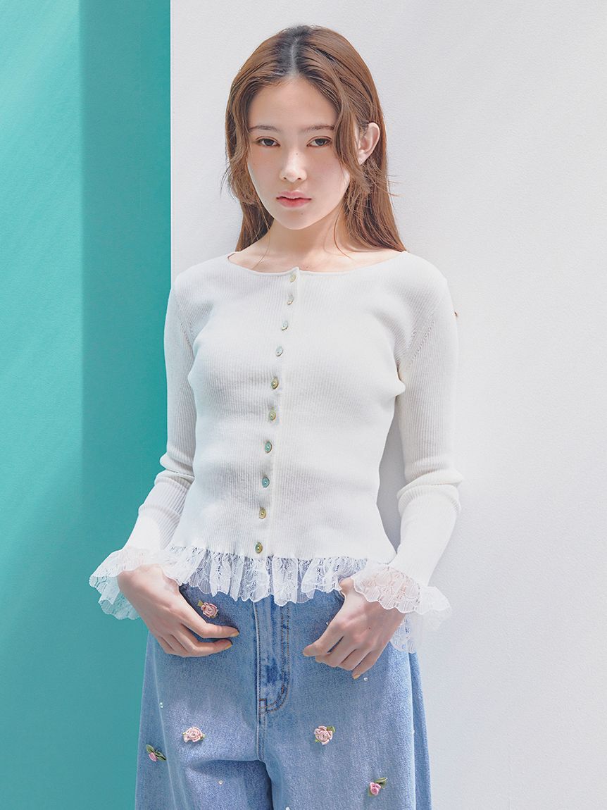 FURFUR「【UVカット】トリミングリブカーディガン【WEB限定カラー】」|カーディガン|