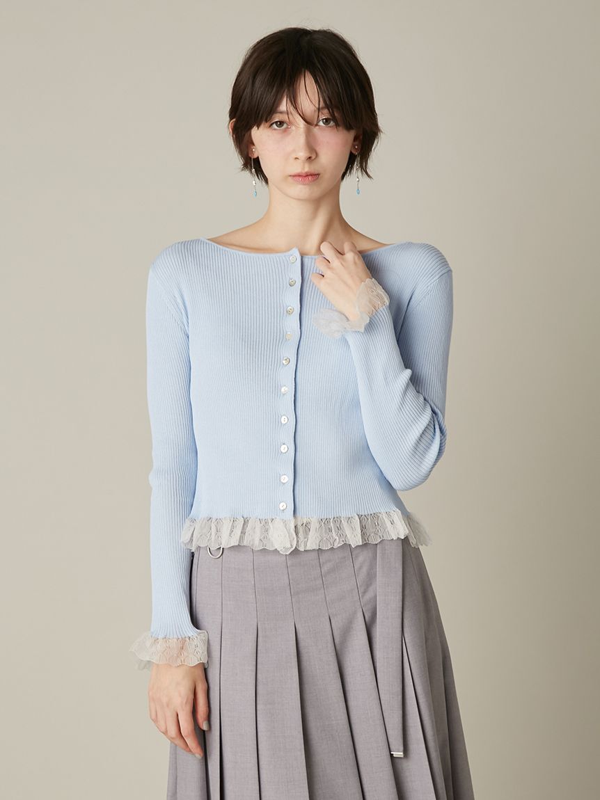FURFUR「【UVカット】トリミングリブカーディガン【WEB限定カラー】」|カーディガン|