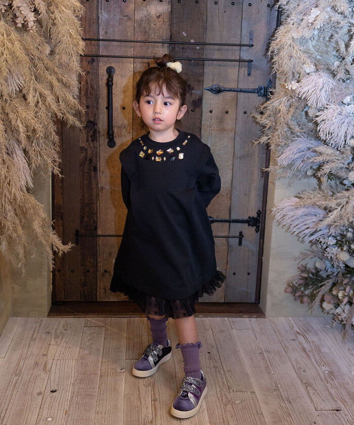 BACKYARD FAMILY「Rora ワンピース 通販 ダリア ストーンワンピース 子供服 キッズワンピース 長袖 カジュアル」|その他|