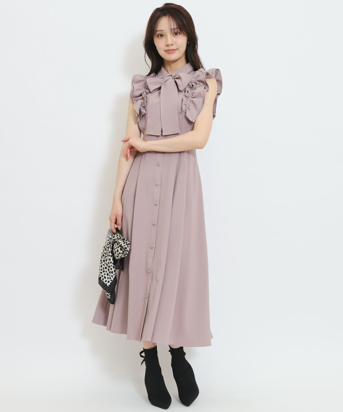 WILLSELECTION「フリルスリーブボウタイシャツワンピース」|ワンピース|