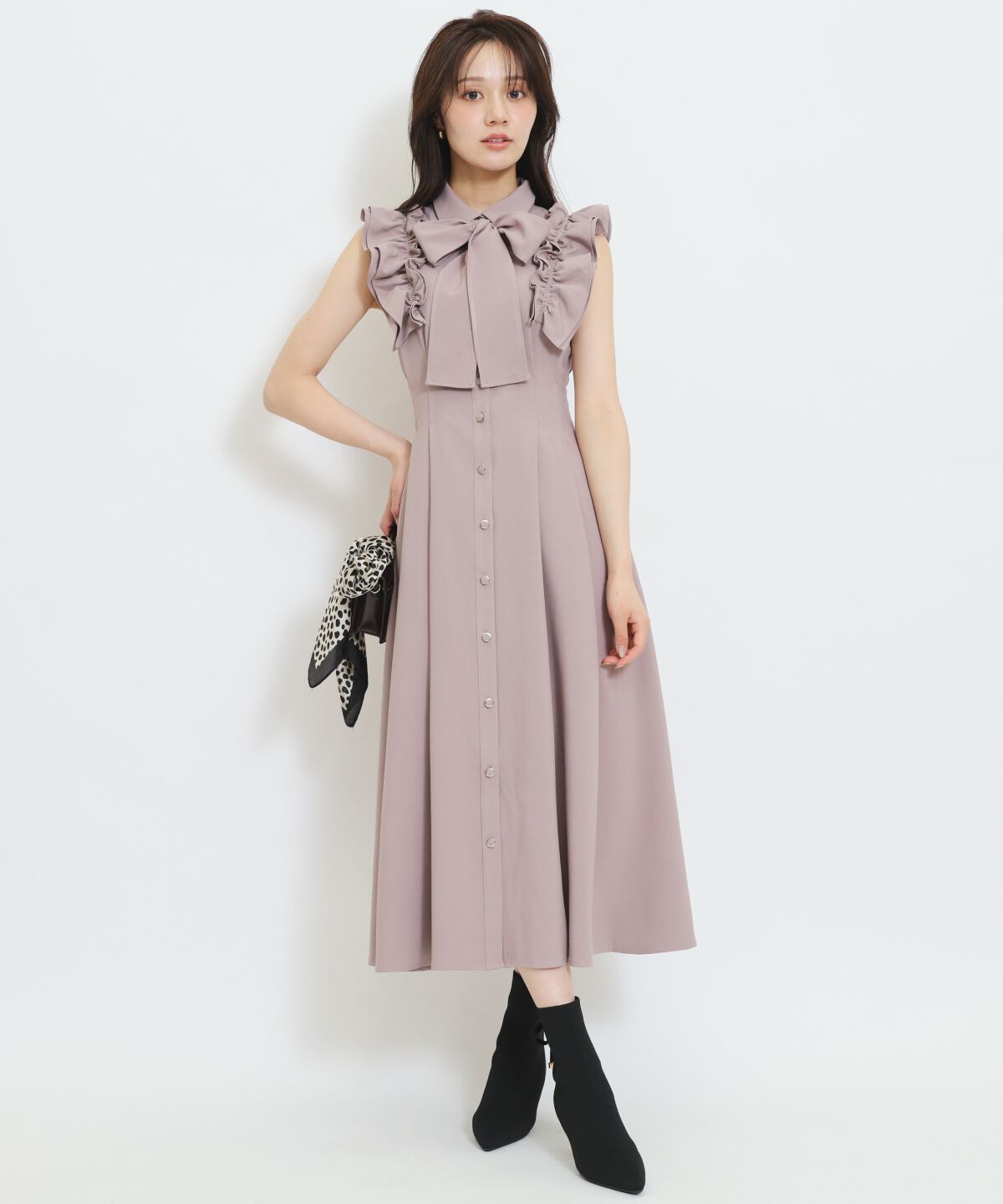 WILLSELECTION「フリルスリーブボウタイシャツワンピース」|ワンピース|