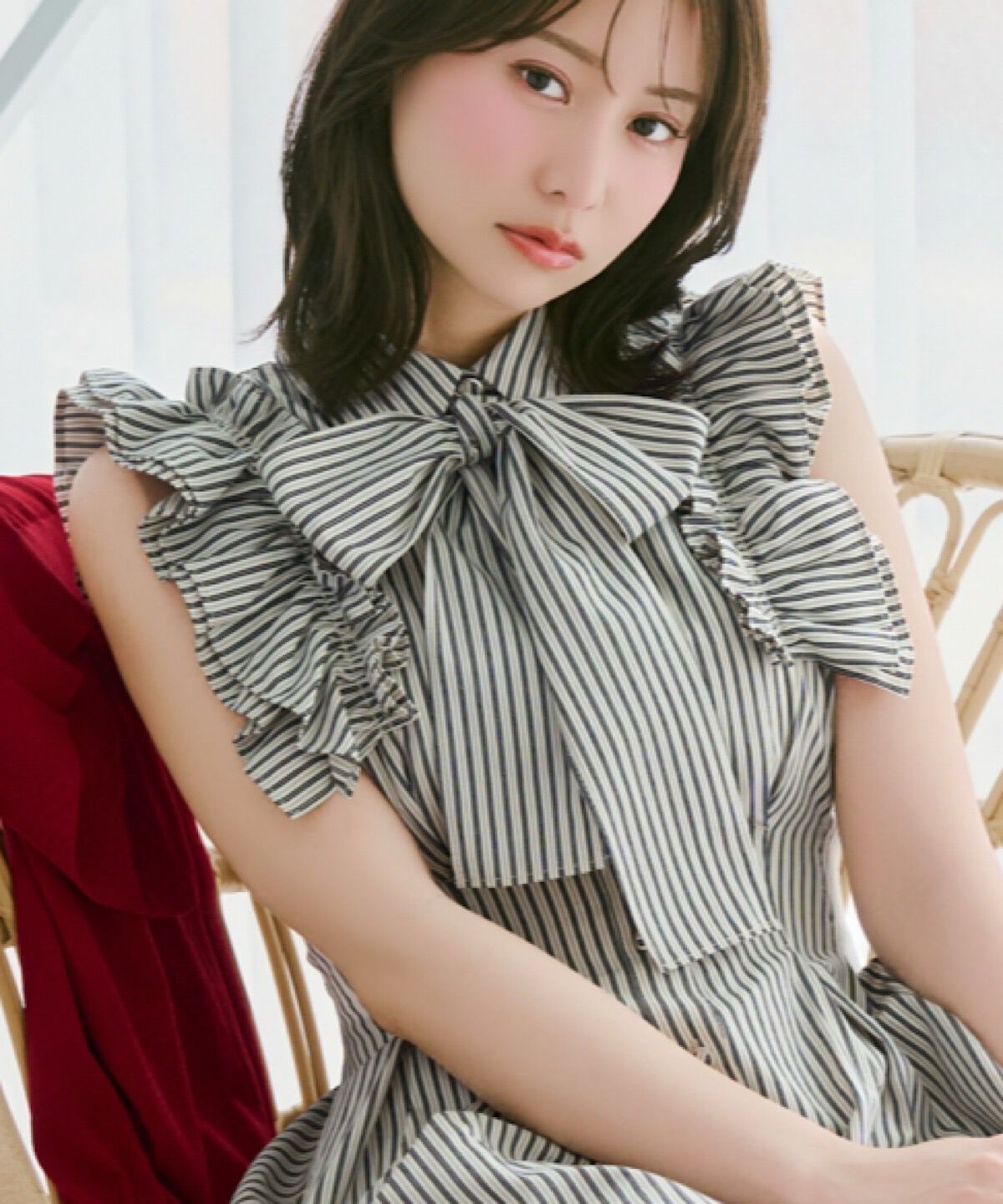 WILLSELECTION「フリルスリーブボウタイシャツワンピース」|ワンピース|