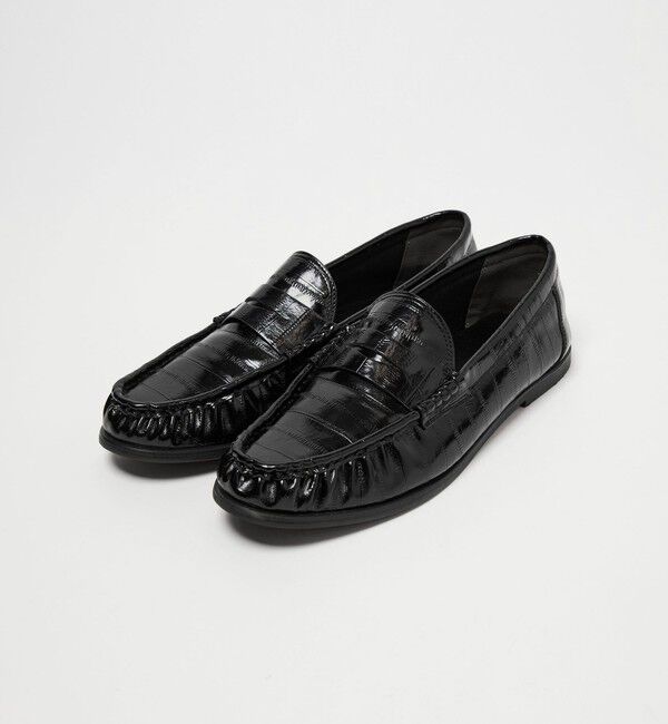 BEAUTY&YOUTH UNITED ARROWS「レザーライク エンボス ギャザー ローファー」|ローファー|