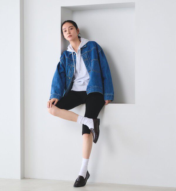 BEAUTY&YOUTH UNITED ARROWS「レザーライク エンボス ギャザー ローファー」|ローファー|
